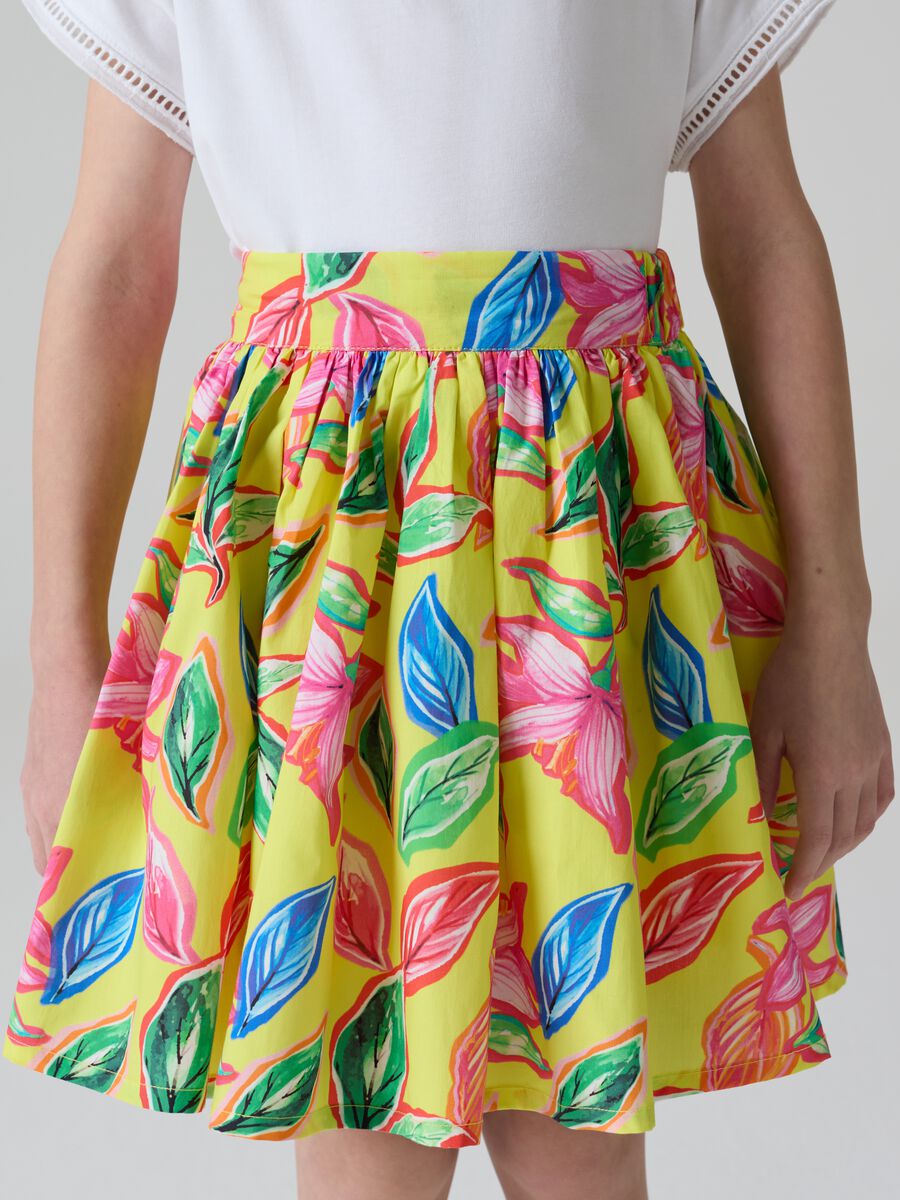 Falda de algodón con estampado floral_1