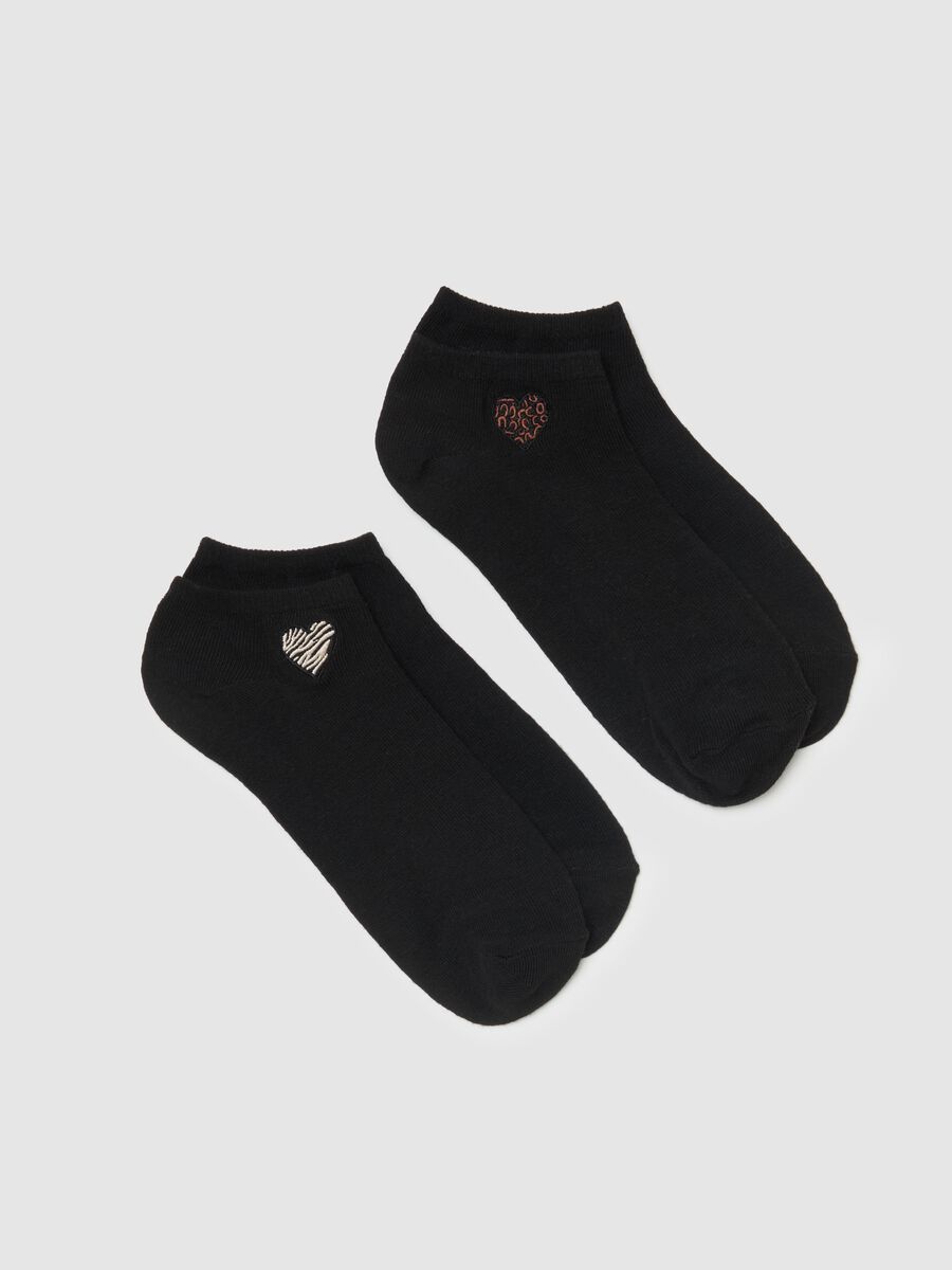 Two-pair pack shoe liners with heart embroidery_0