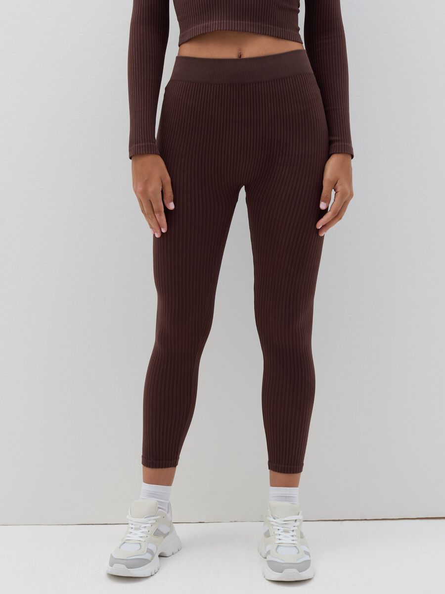 Stretch ribbed leggings_1