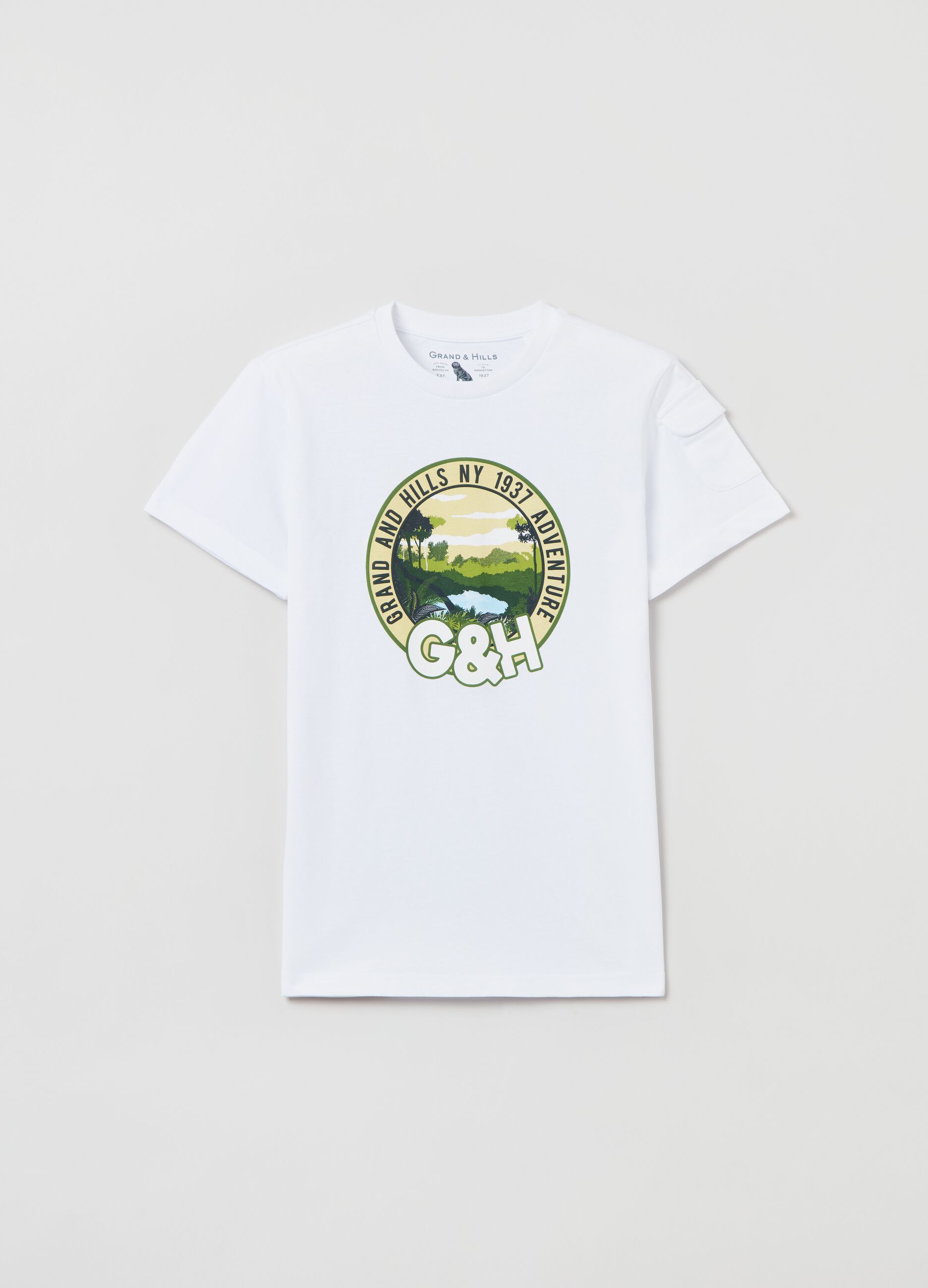 T-shirt with pocket and Grand&Hills print