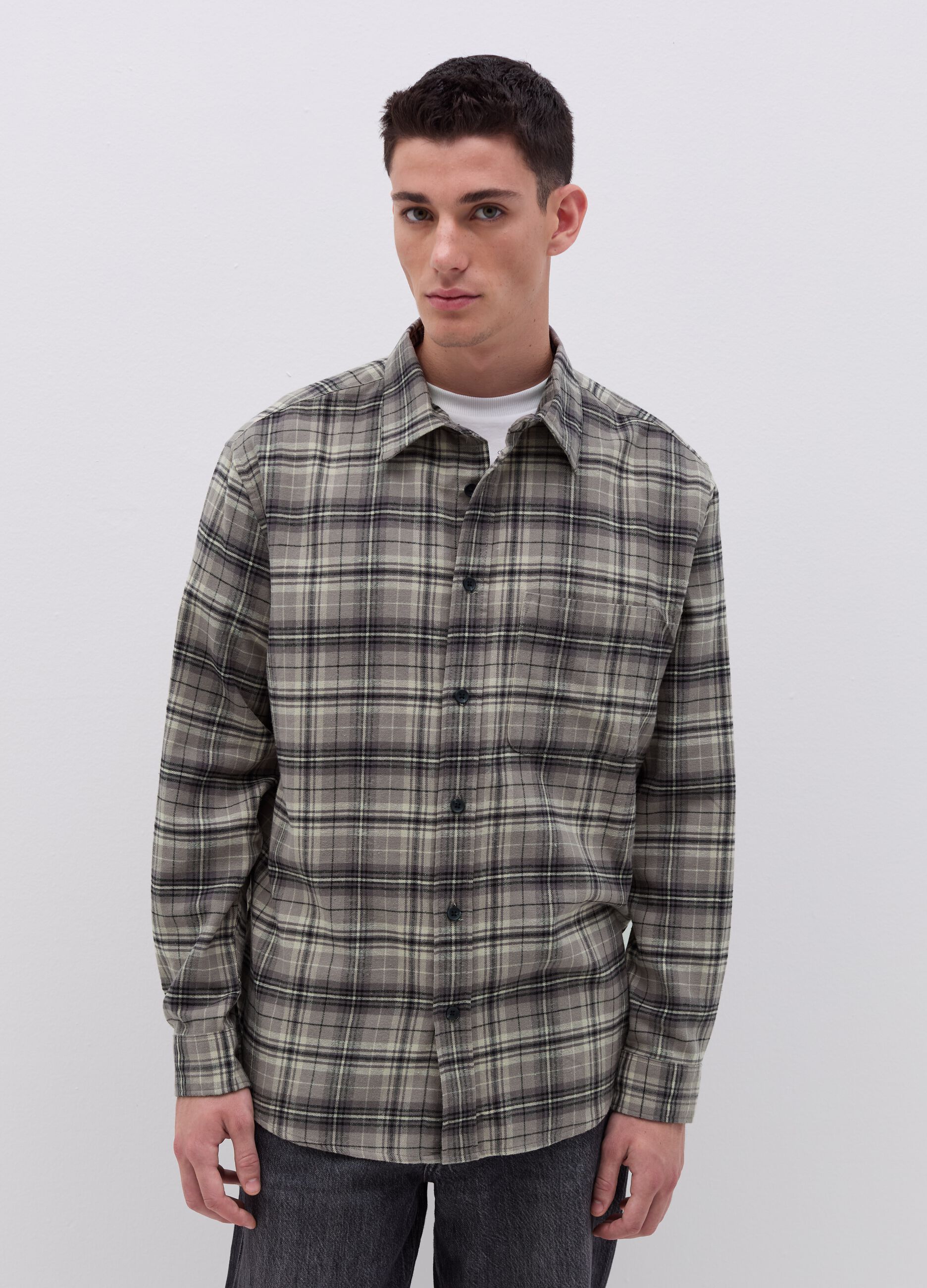 Chequered flannel shirt with pocket