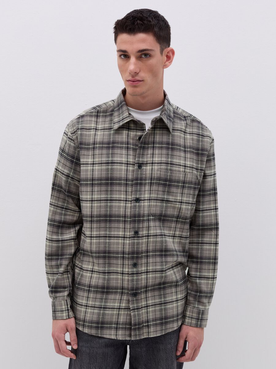 Chequered flannel shirt with pocket_1