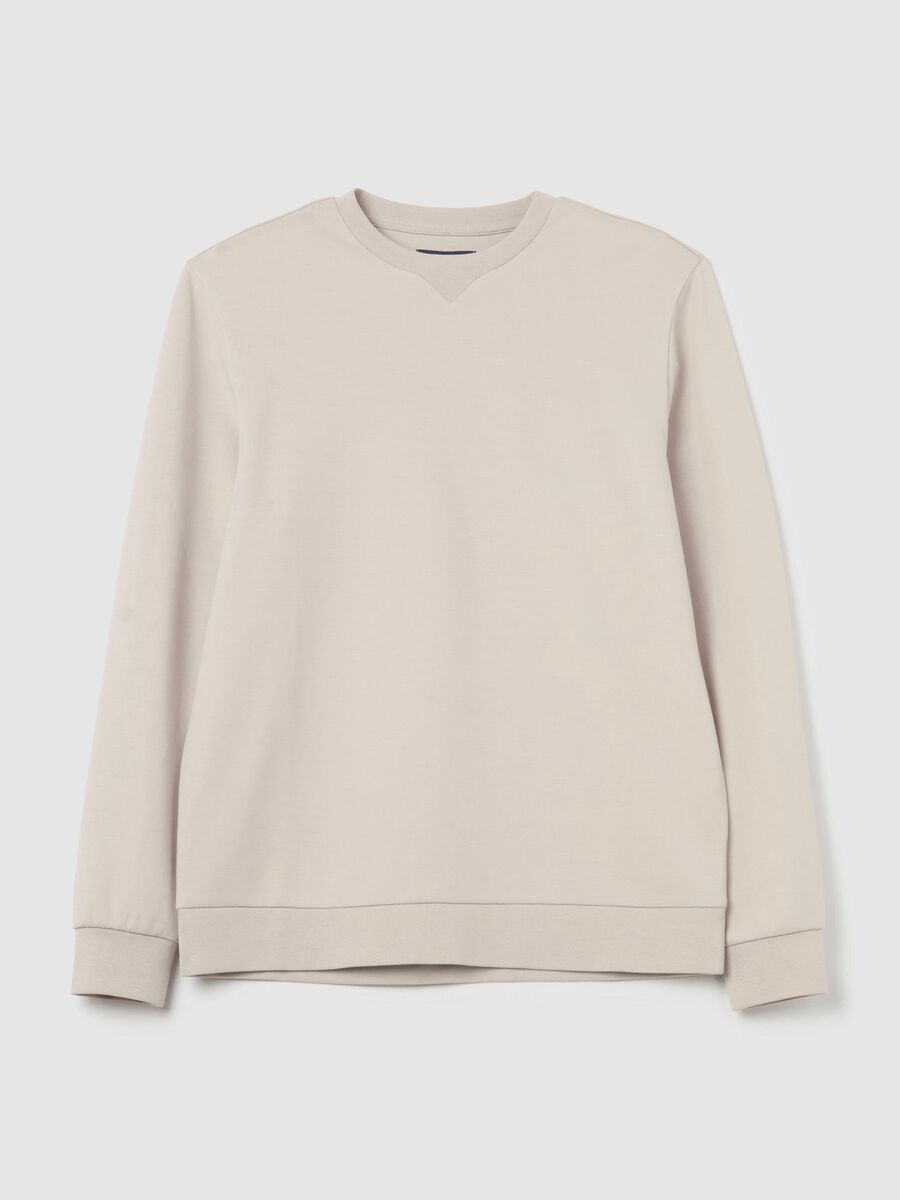 Sweatshirt with round neck and V detail_4