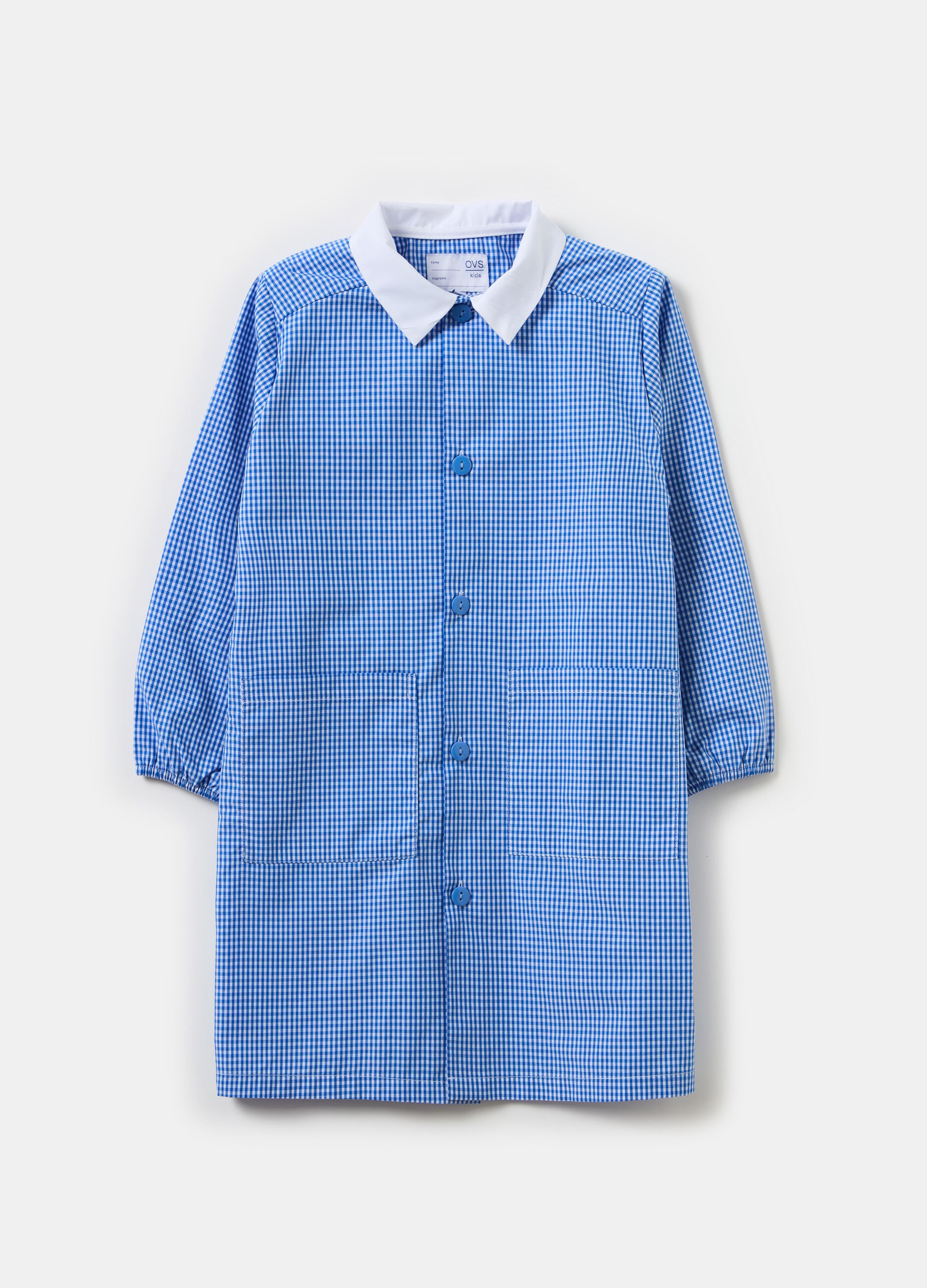 Two-pack gingham smocks with buttons