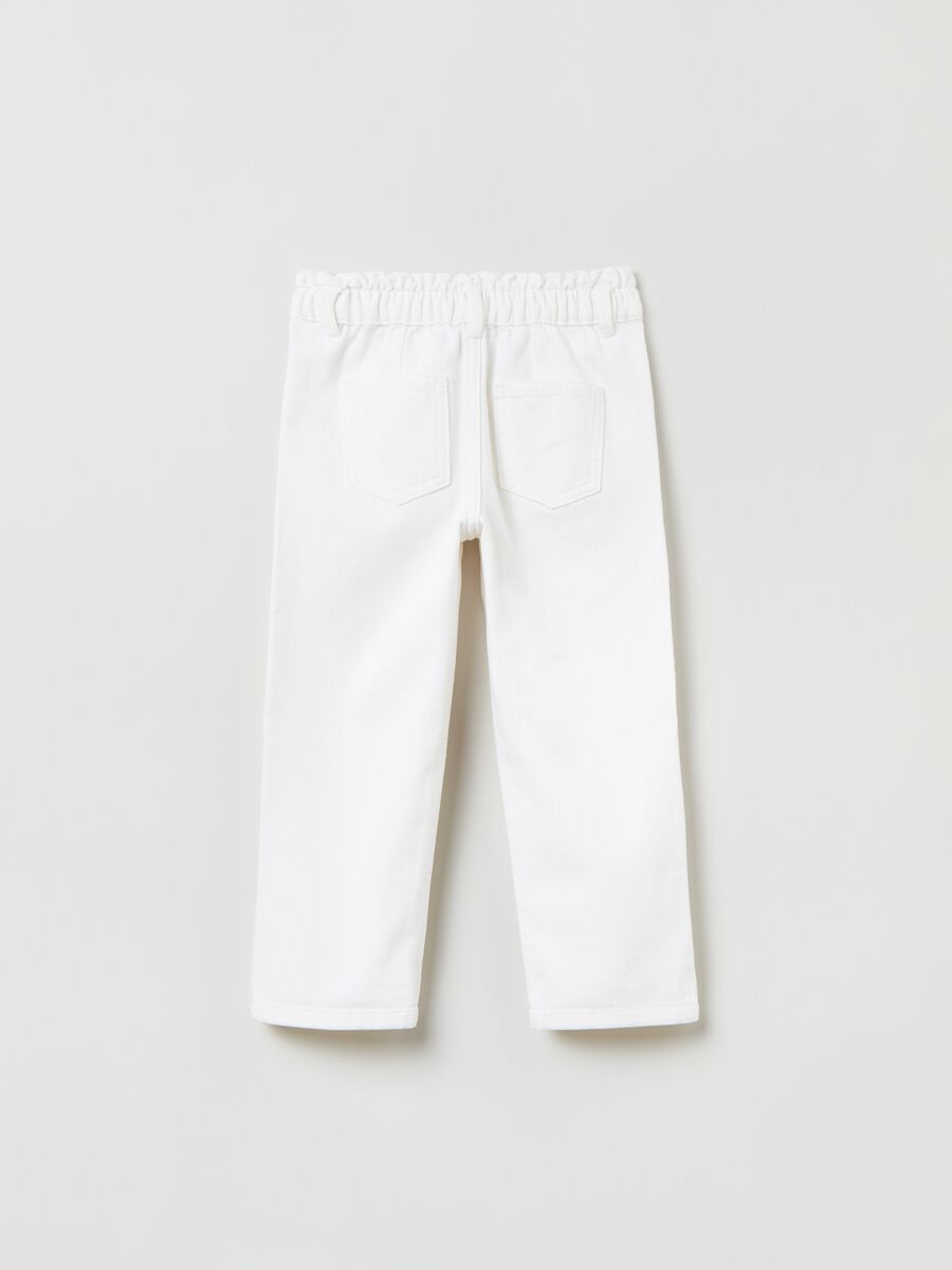 Paper bag trousers in cotton_1