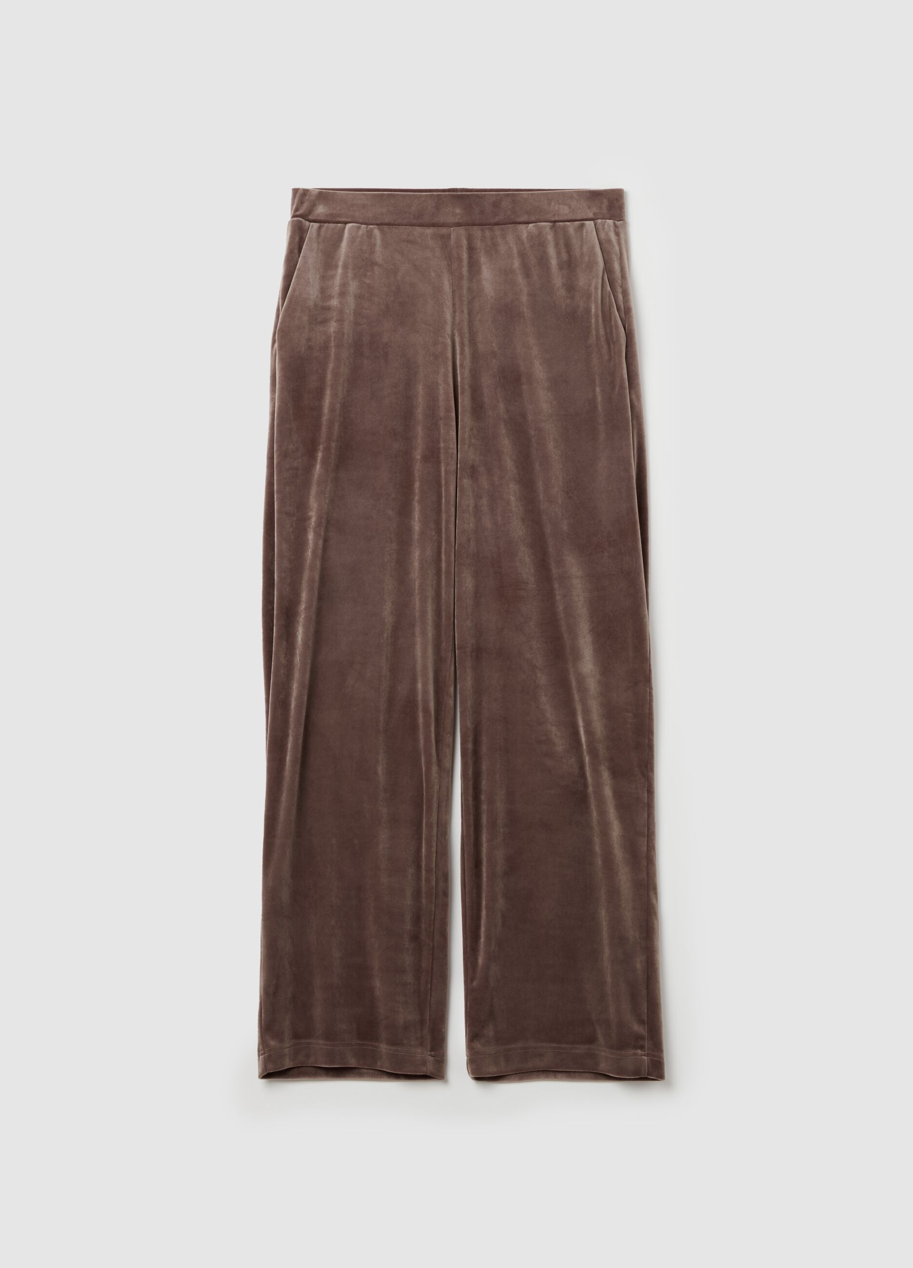 Curvy wide-leg trousers in velvet