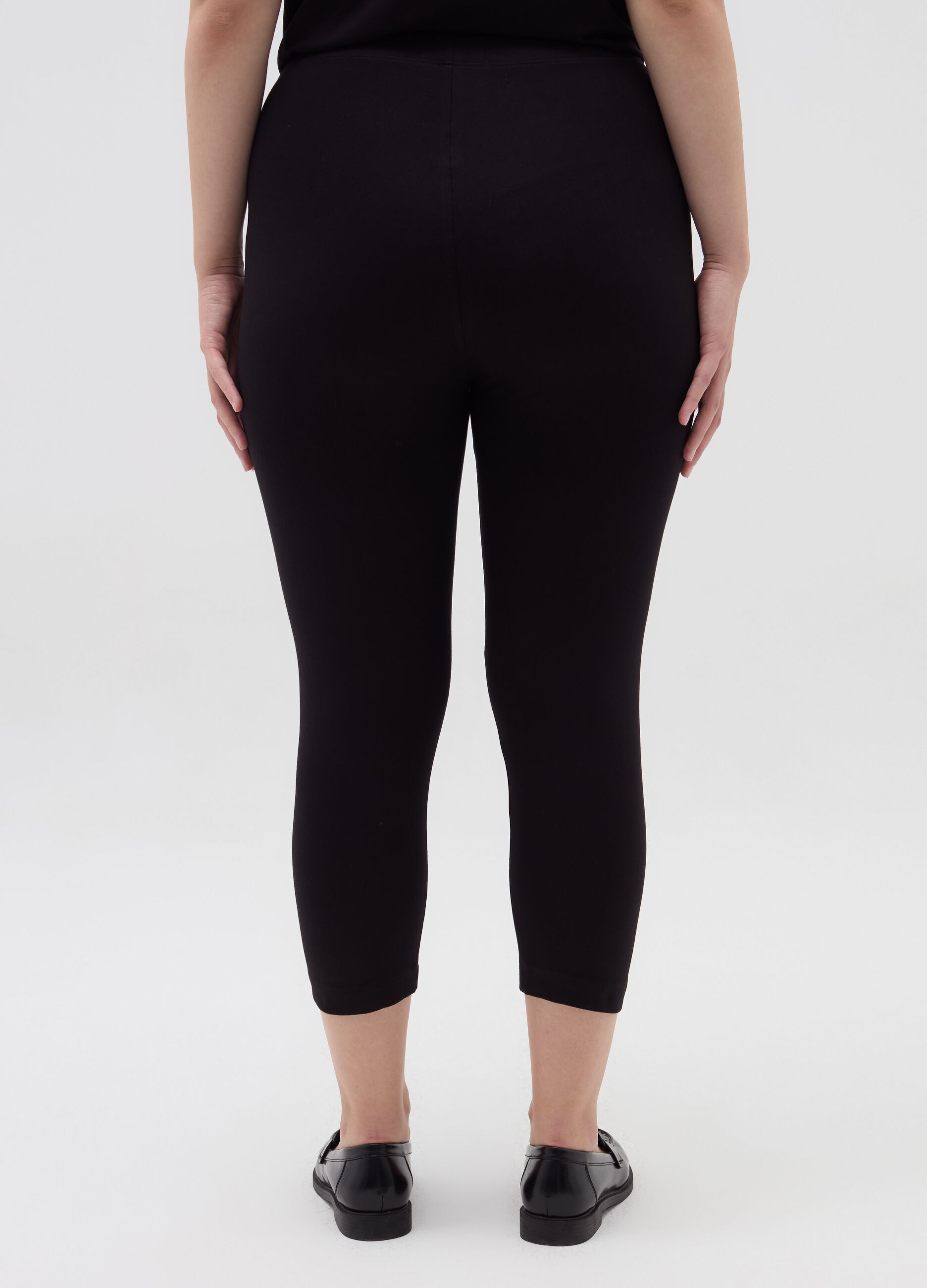 Curvy crop leggings in stretch cotton