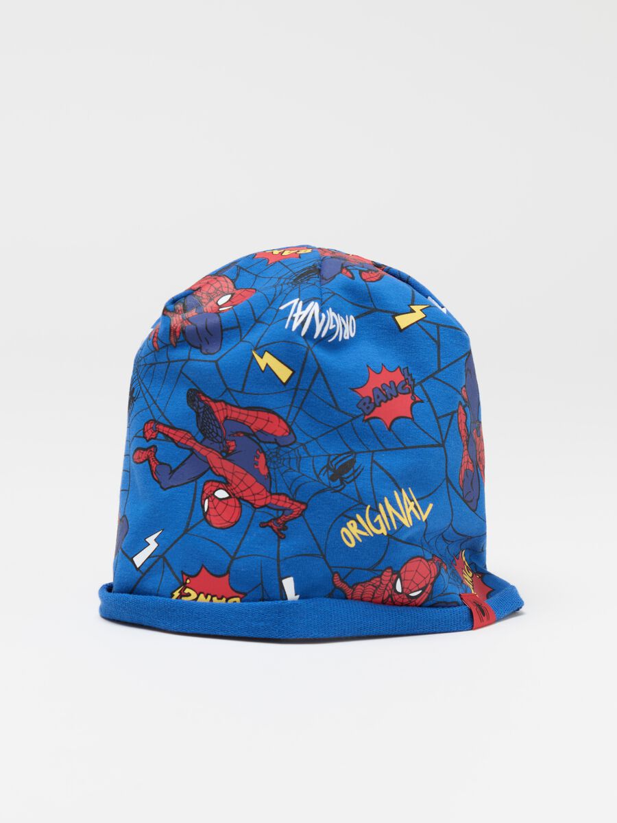 Hat in French terry with Spider-Man print_0