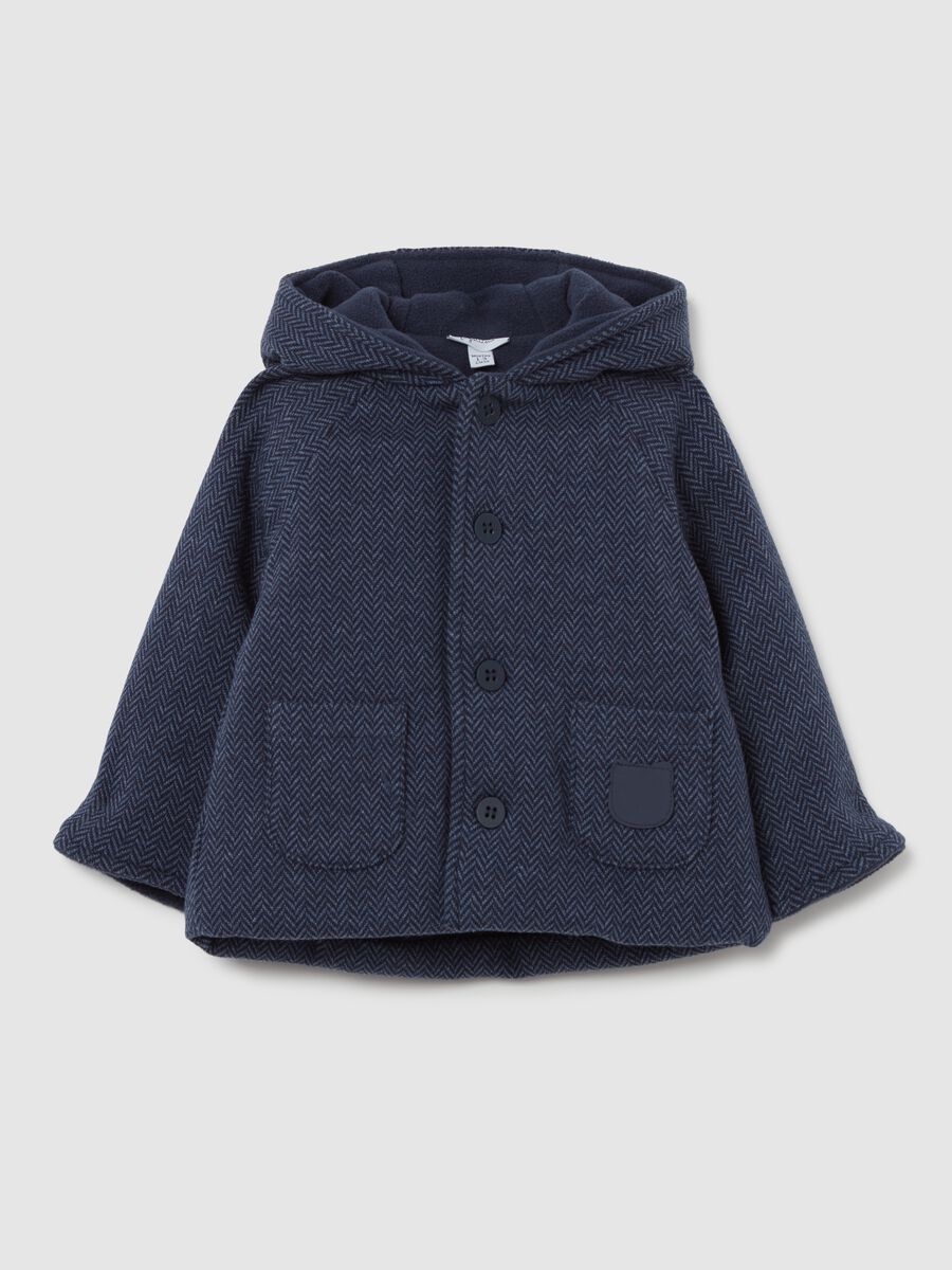 Herringbone coat with hood_0