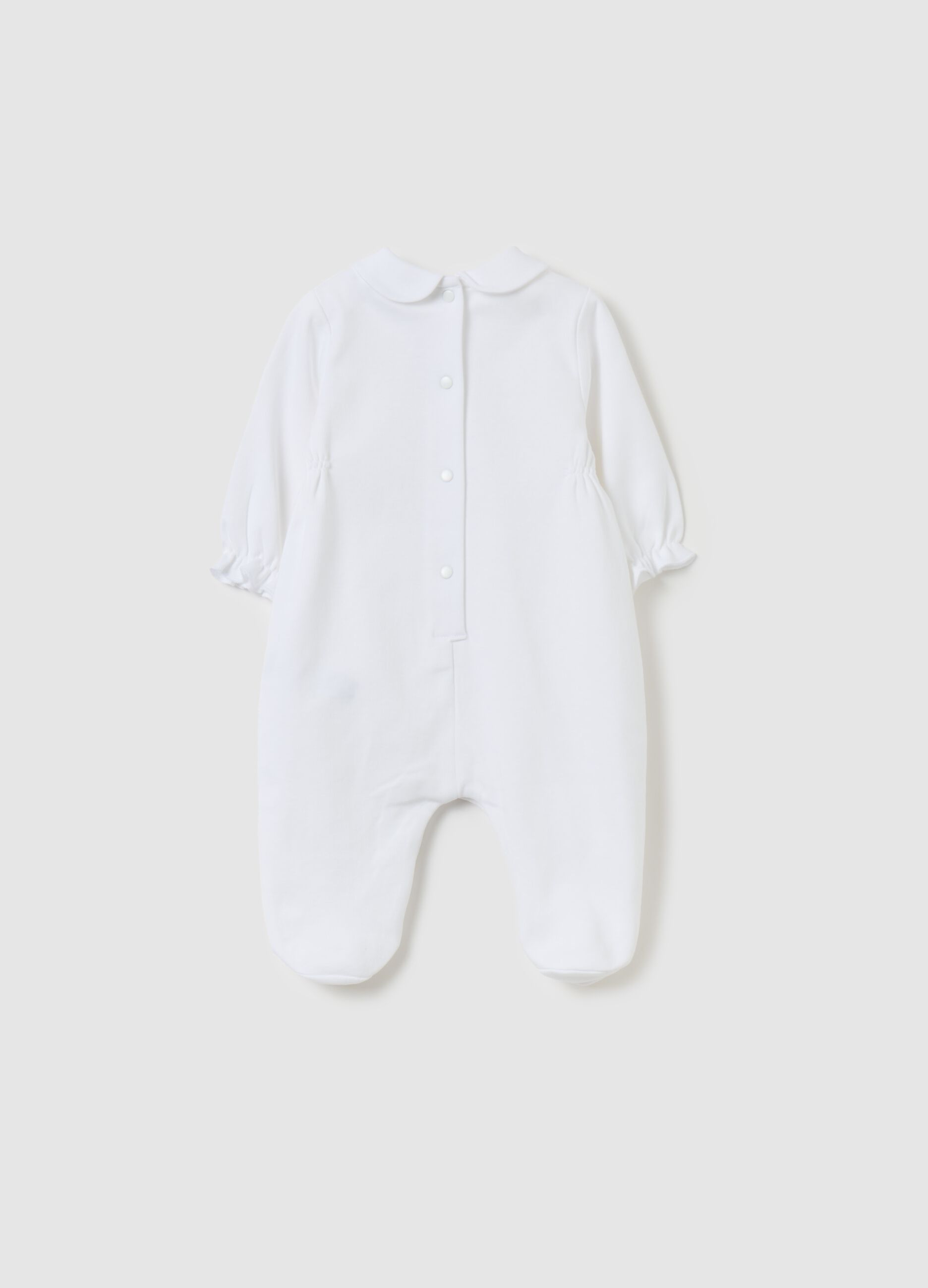 Organic cotton onesie with feet and print