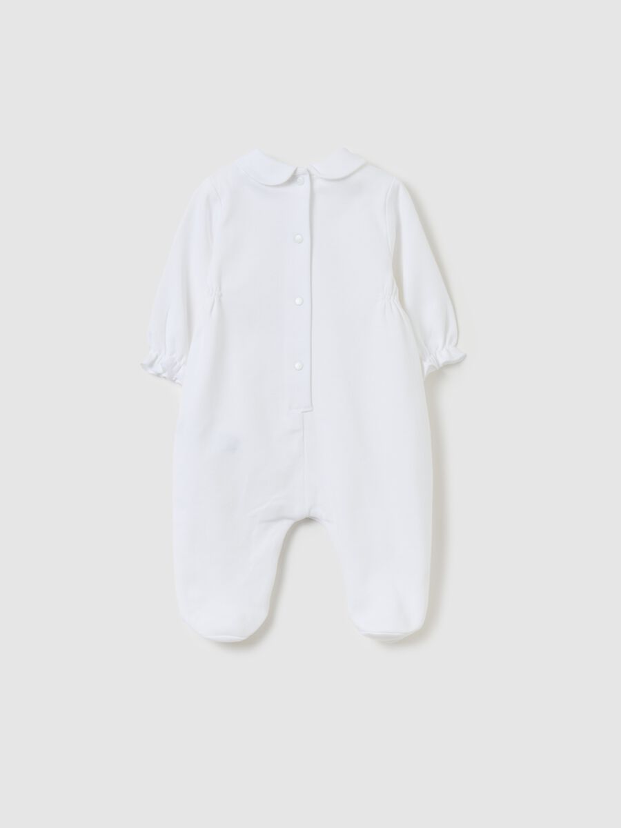 Cotton onesie with feet and print_1