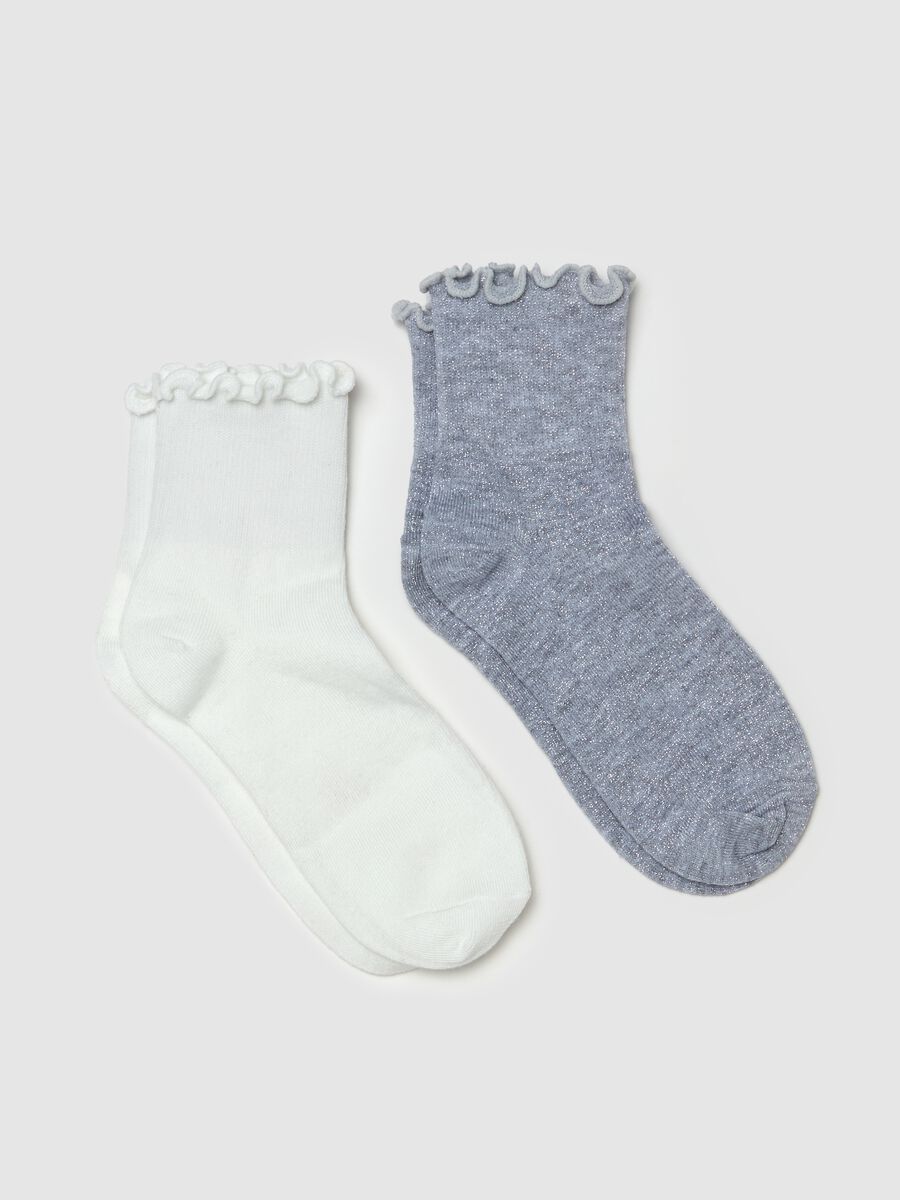 Two-pair pack short stretch socks with lurex_0