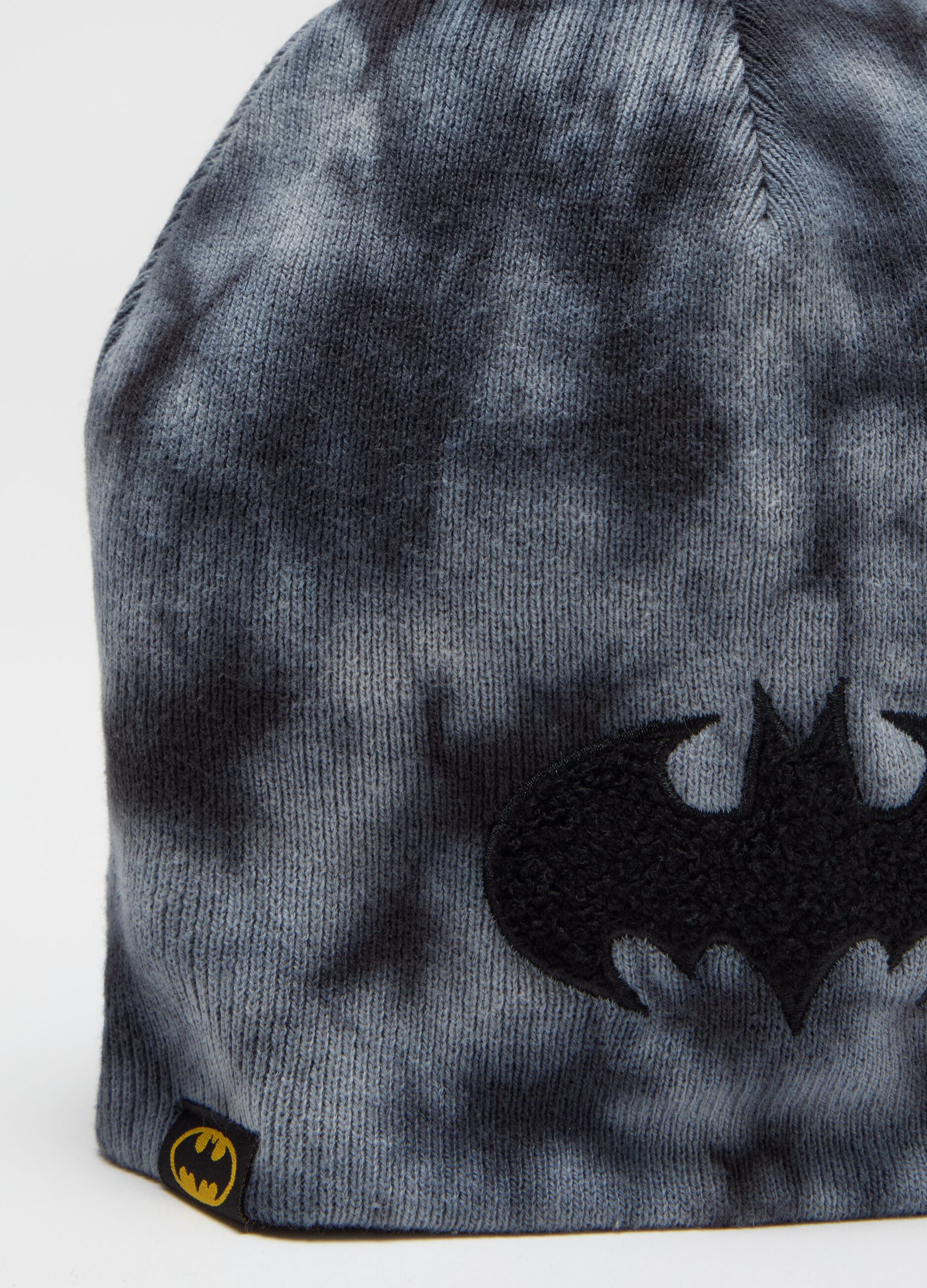 Berretto in maglia Tie Dye con patch Batman