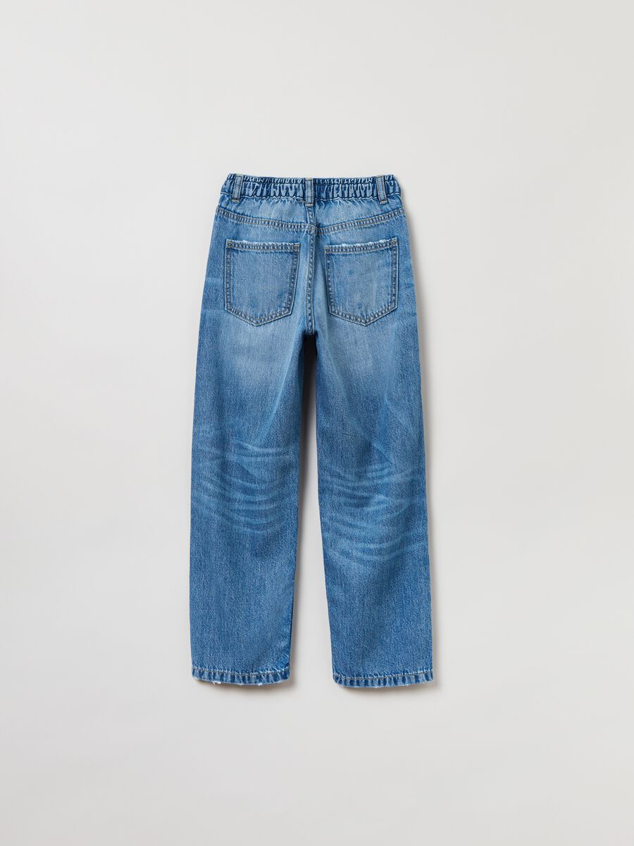 Five-pocket mum-fit jeans with abrasions_2