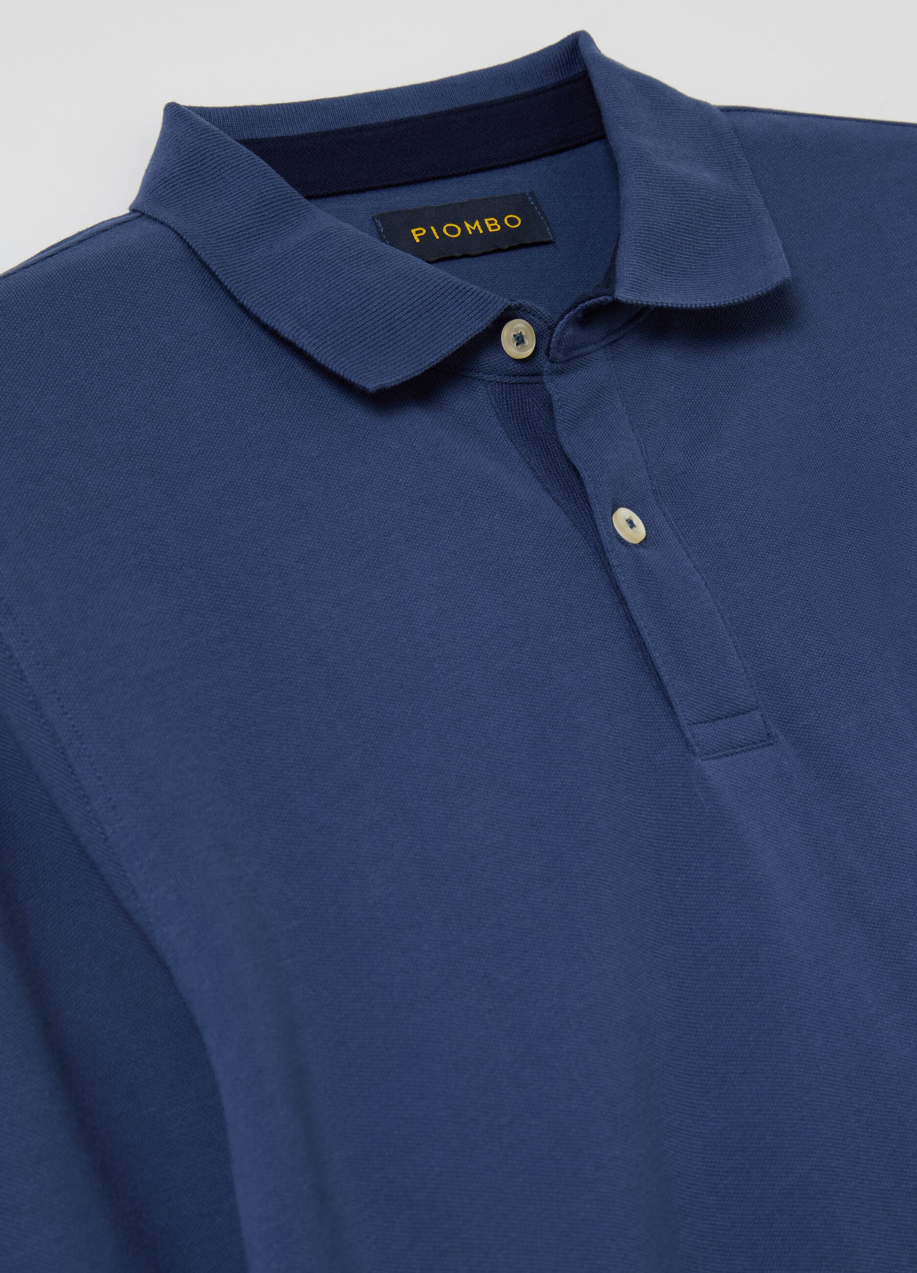 Long-sleeved polo shirt in piquet