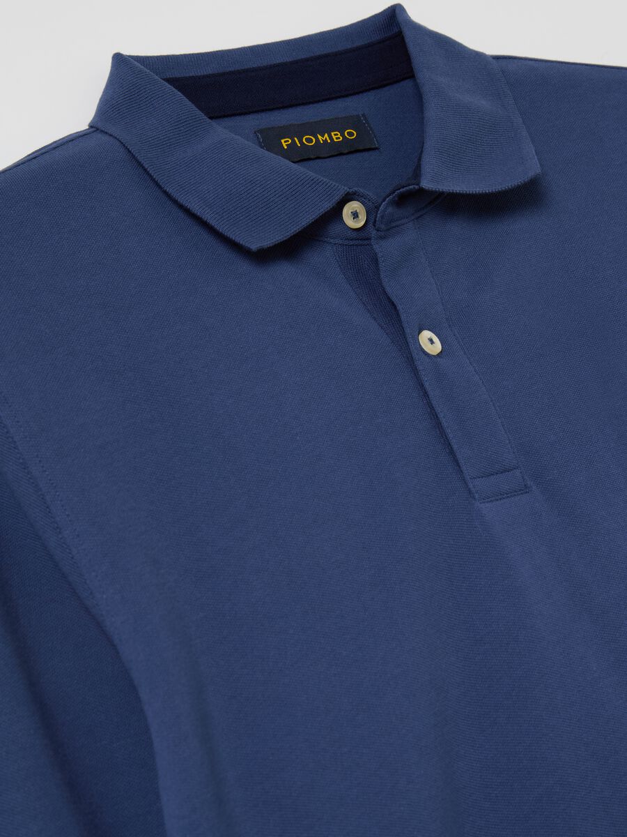 Long-sleeved polo shirt in piquet_5