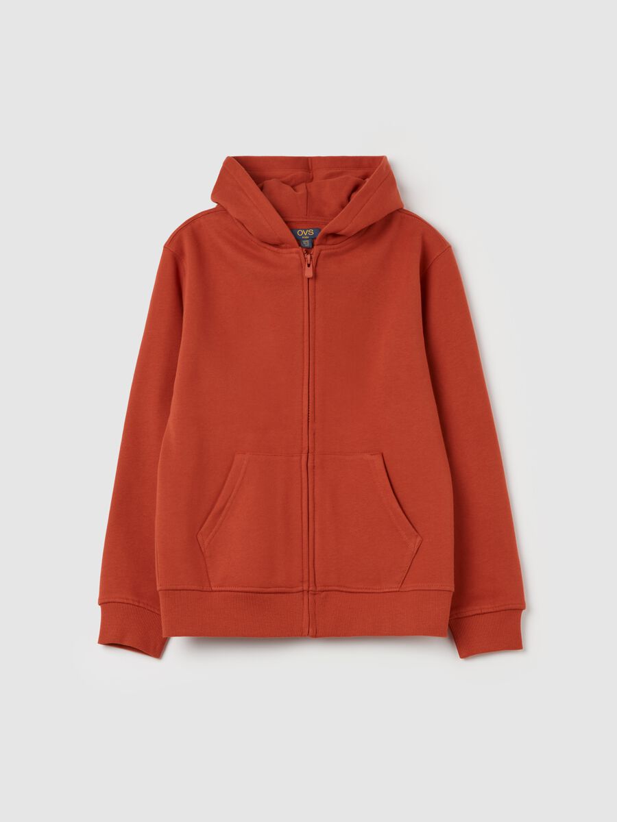 Essential full-zip sweatshirt in fleece with hood_3