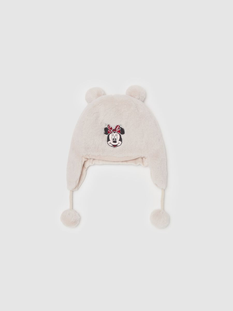 Faux fur hat with Minnie Mouse embroidery_0