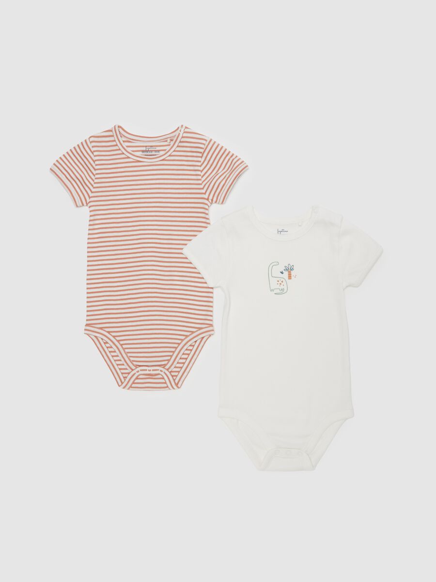 Two-pack bodysuits in organic cotton with striped pattern_0