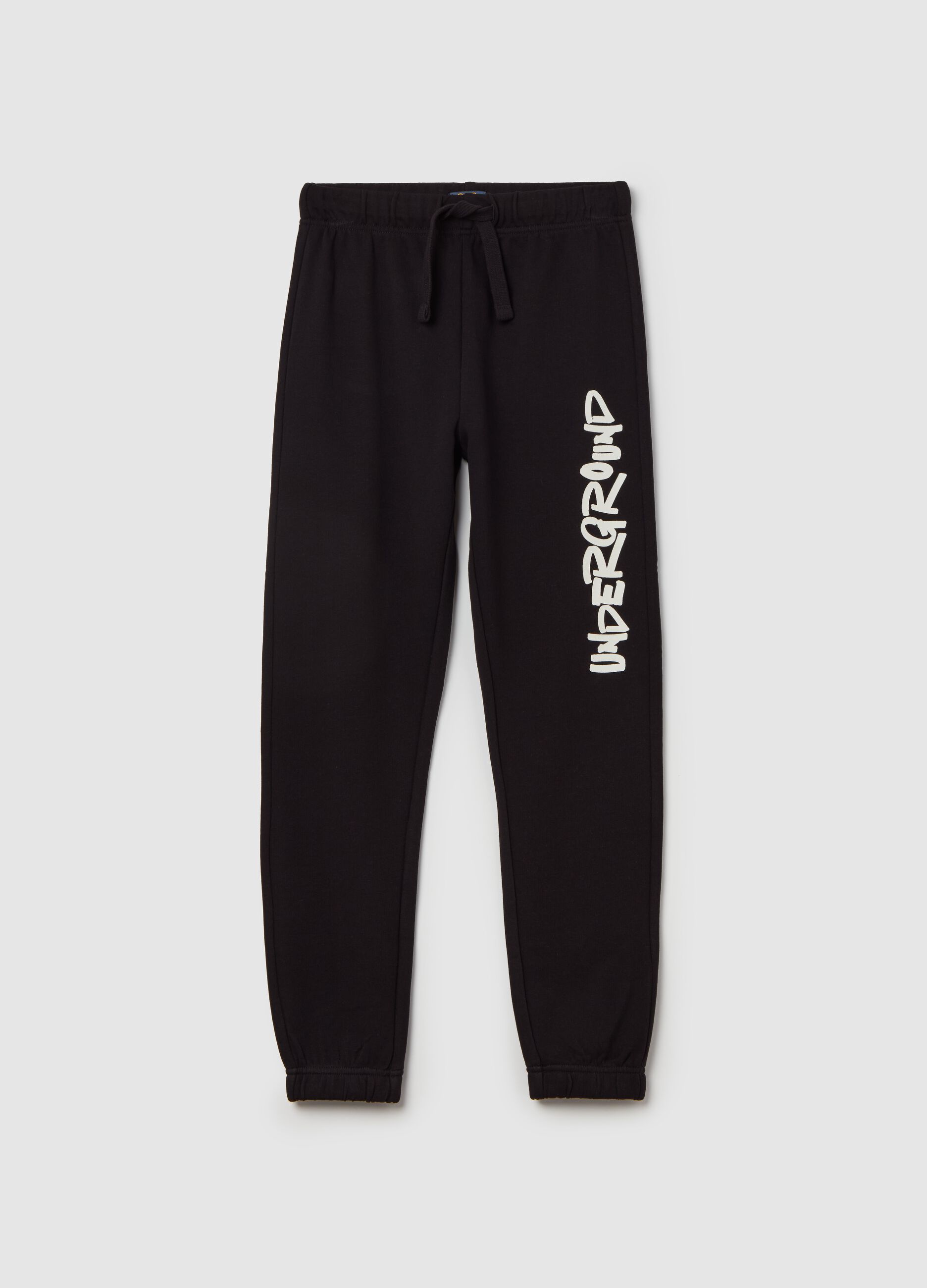 Joggers in felpa con coulisse e stampa lettering