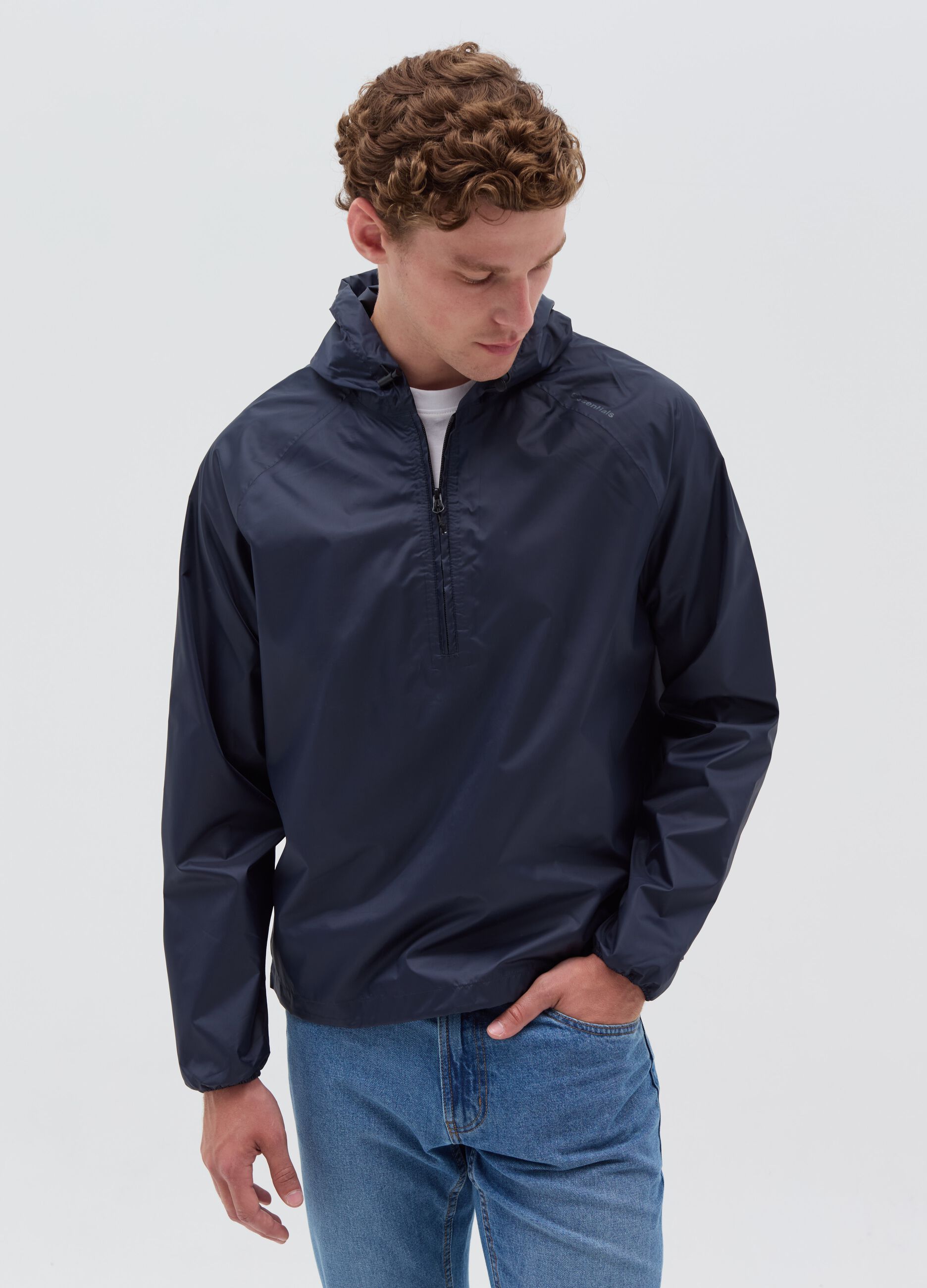 Essential waterproof half-zip jacket