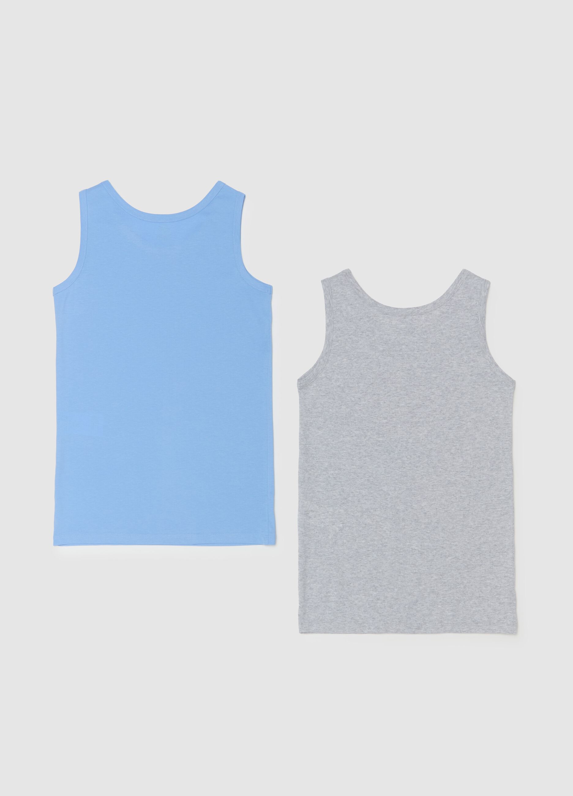 Two-pack racerback vests with round neck