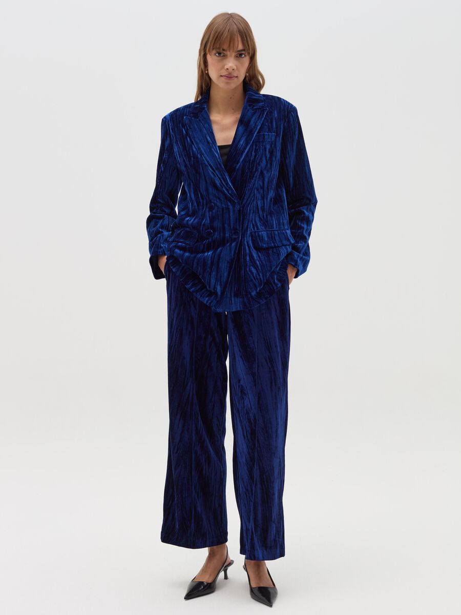 Wide-leg trousers in velvet_0