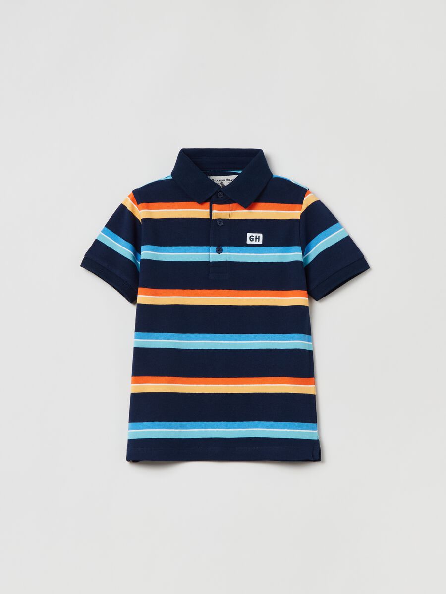 Grand&Hills striped pique polo shirt_0