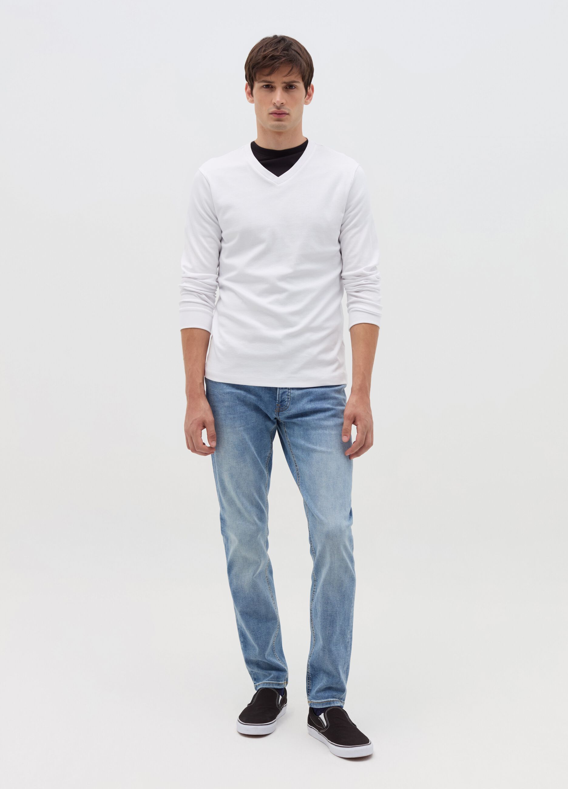 Slim-fit premium jeans in DualFX cotton