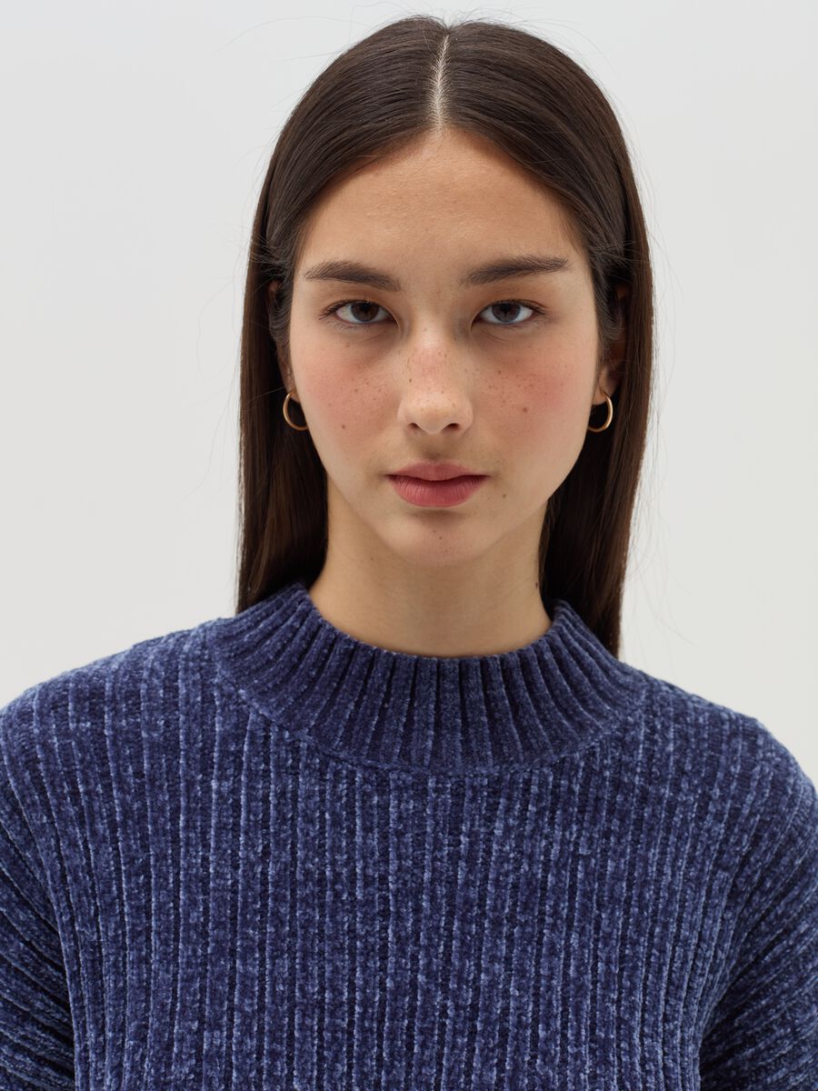 Chenille pullover with mock neck_1