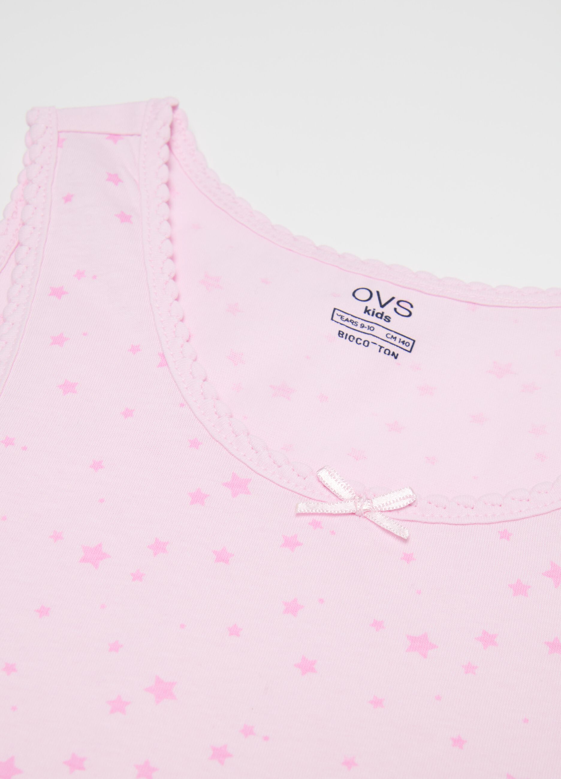 Two-pack vests in organic cotton with bow