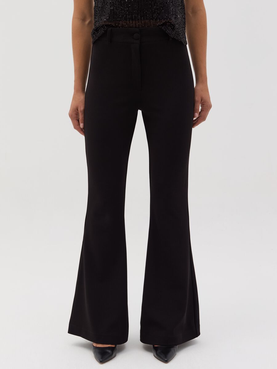 Stretch flare-fit trousers_1