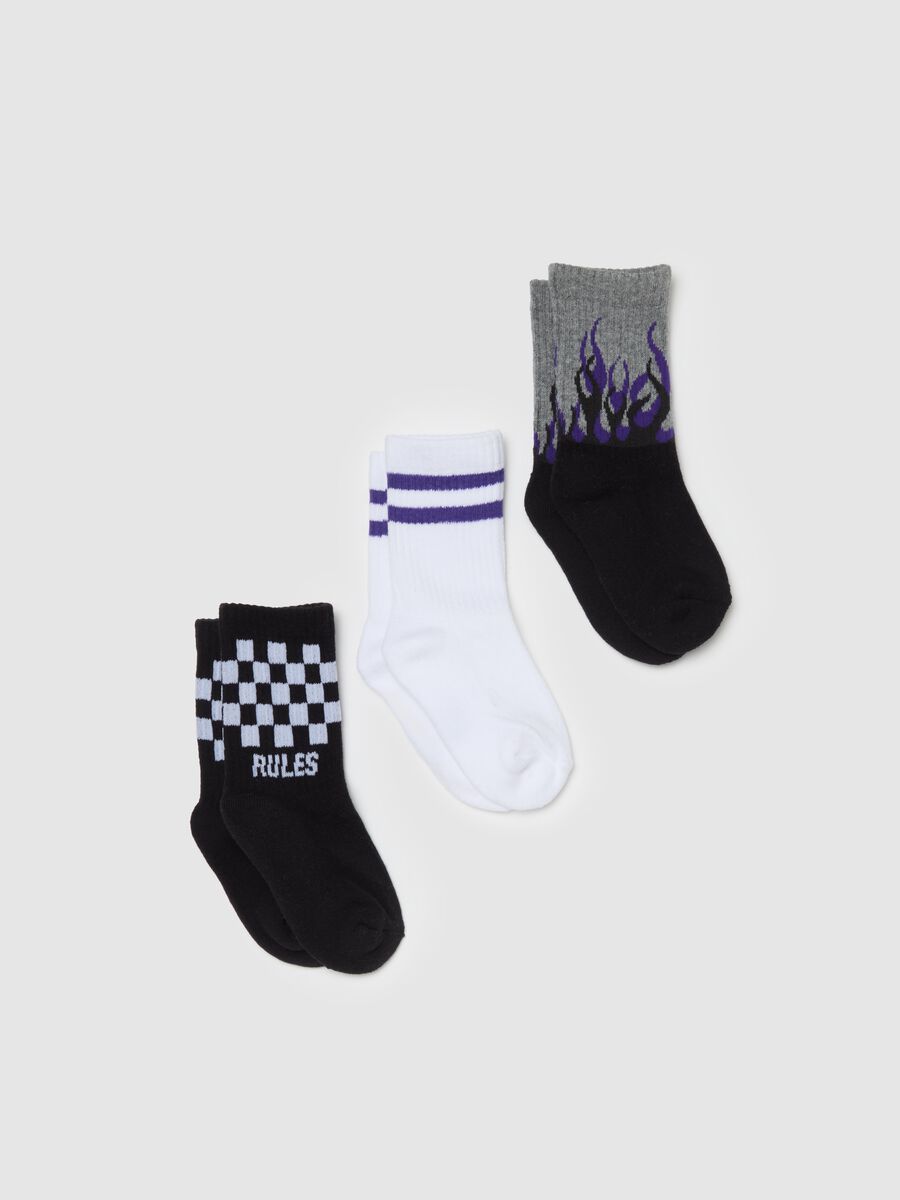 Three-pair pack short socks with designs_0