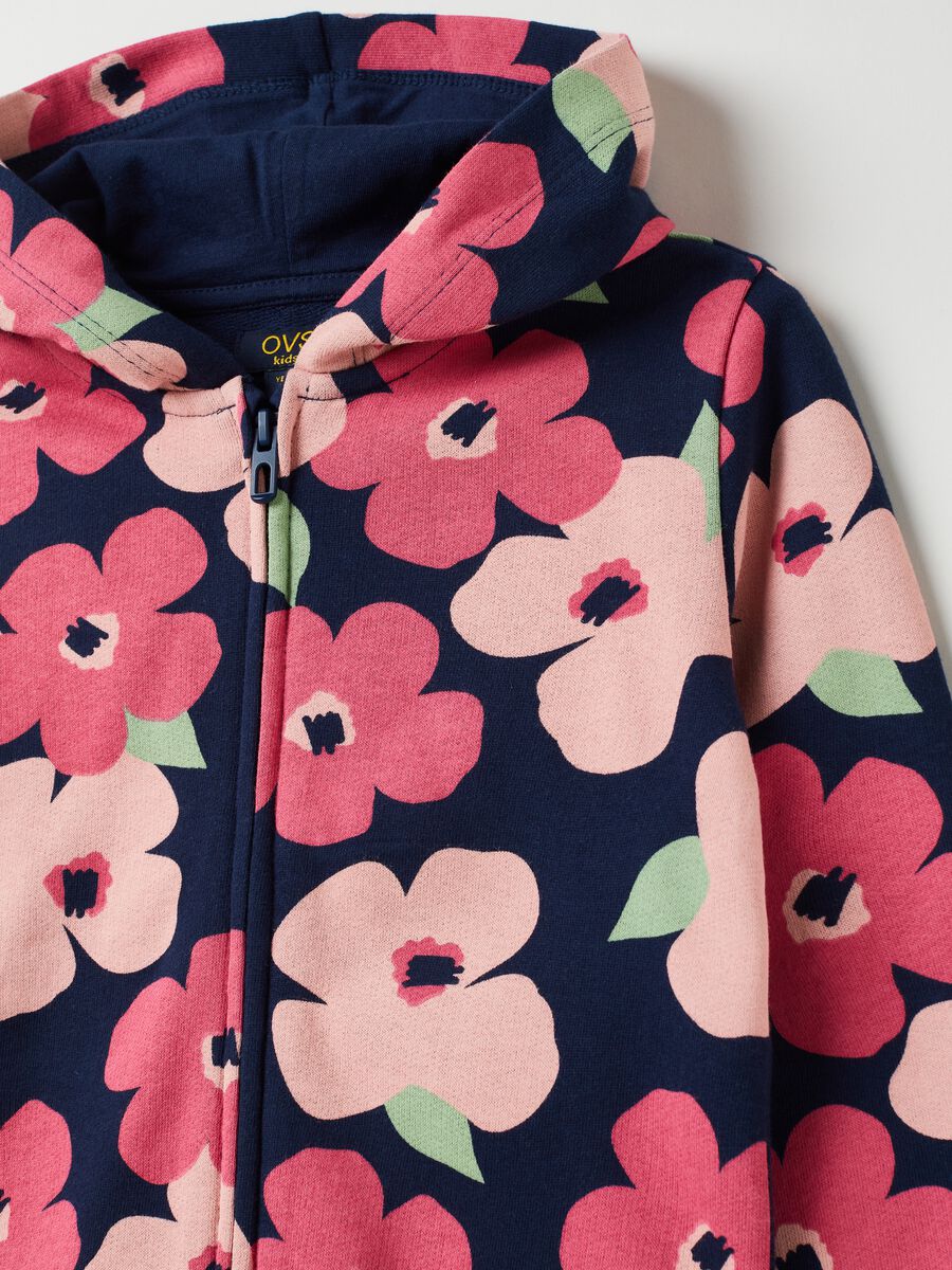 Sweatshirt with hood and flowers print_2