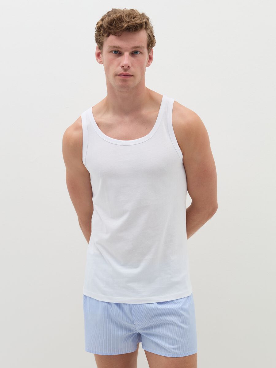 Two-pack racerback vests in solid colour organic cotton_0