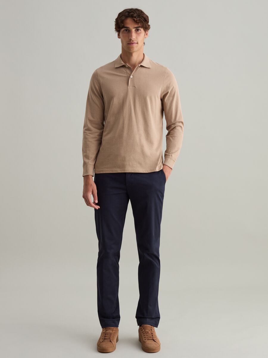 Contemporary long-sleeved polo shirt in organic cotton_1