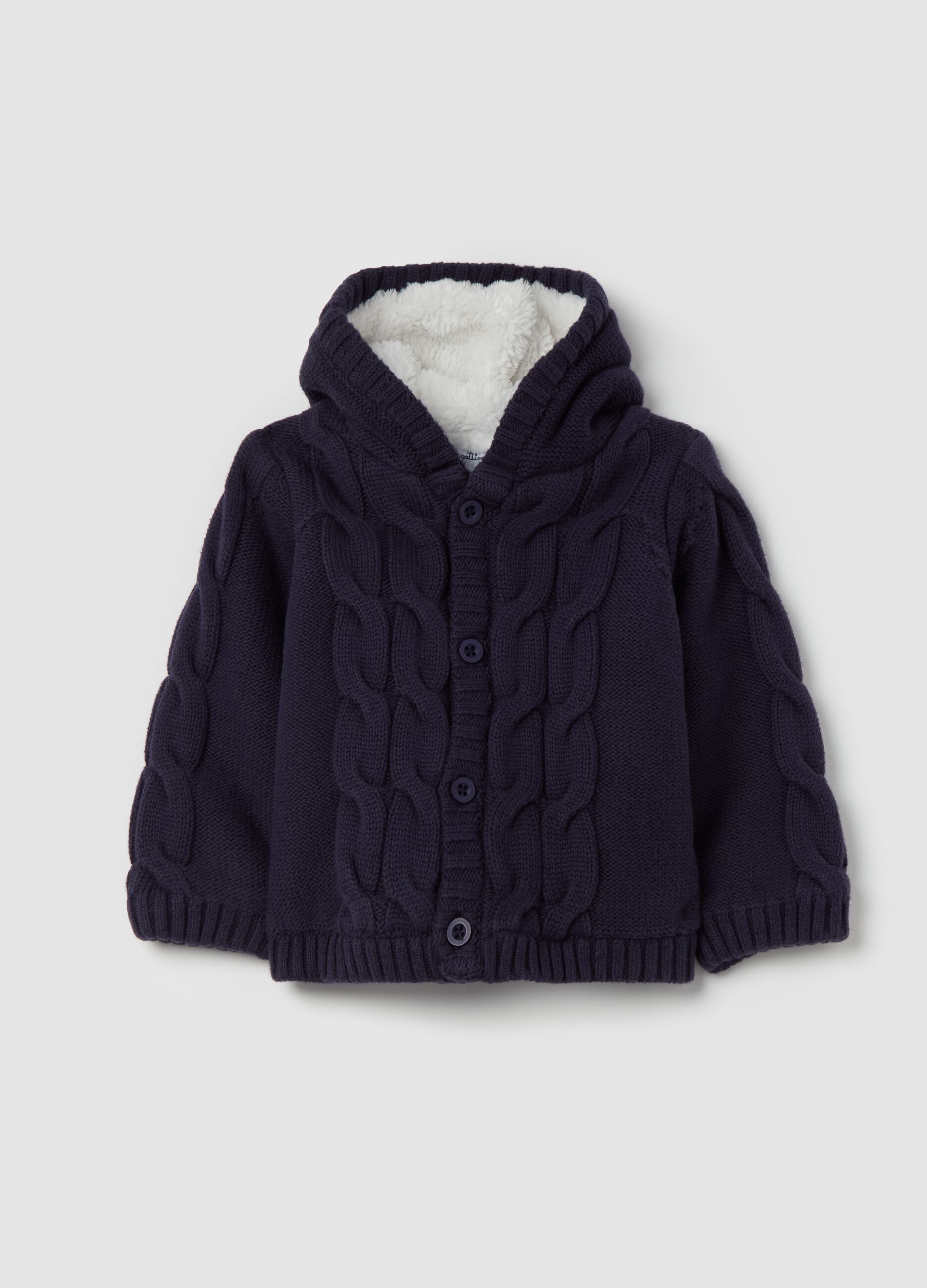 Hooded jacket with sherpa lining