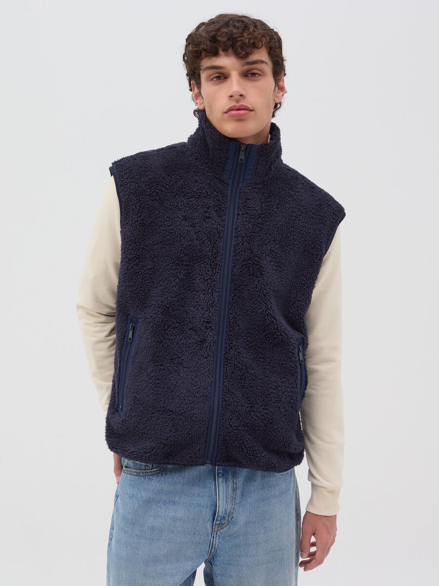 Full-zip gilet in teddy_0