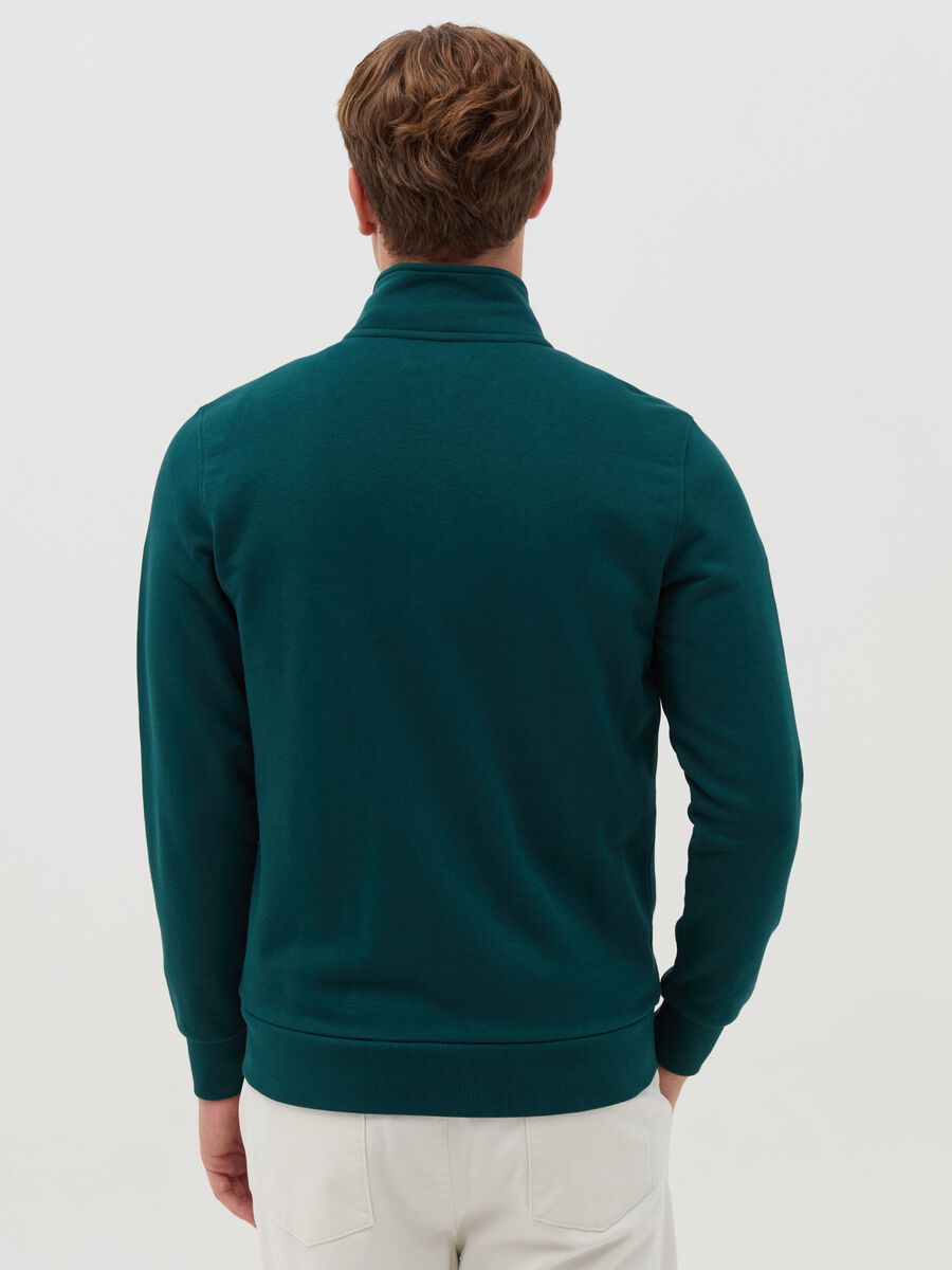 Full-zip sweatshirt in French terry with high neck_3