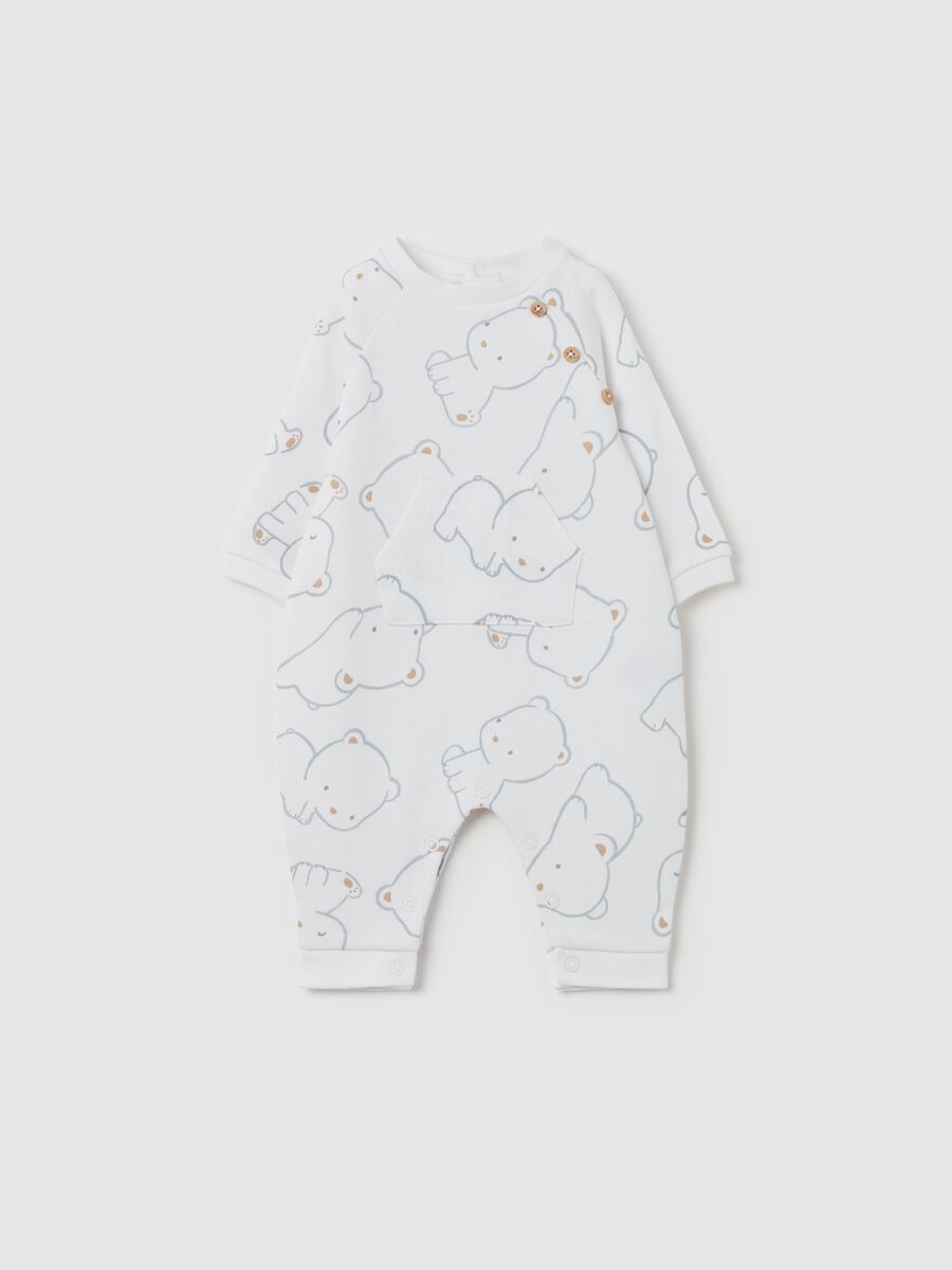 Organic cotton onesie with teddy bears print_0