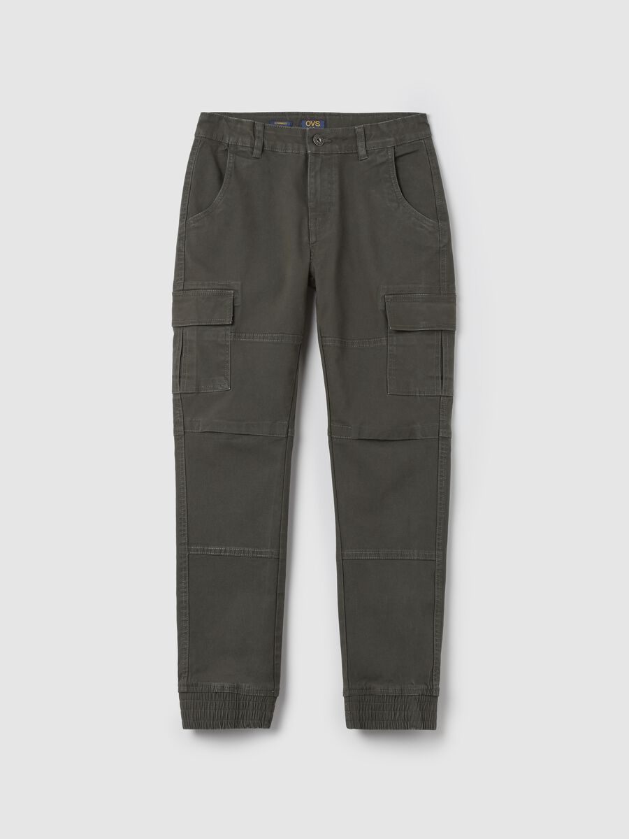 Stretch twill cargo trousers_0