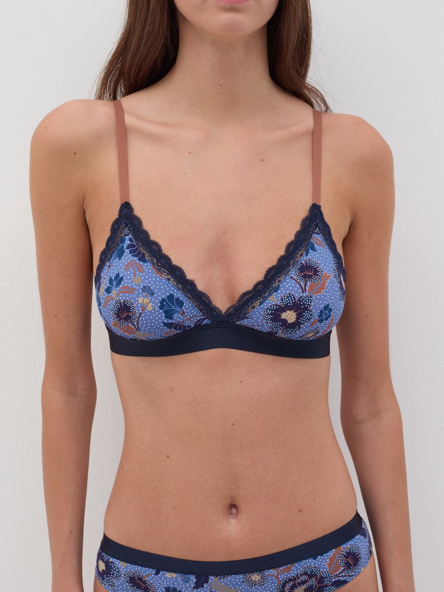 Alex Triangle bra in microfibre crêpe with print_1