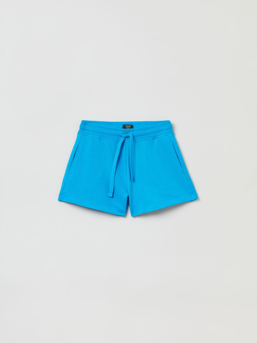 Fleece shorts with drawstring_0