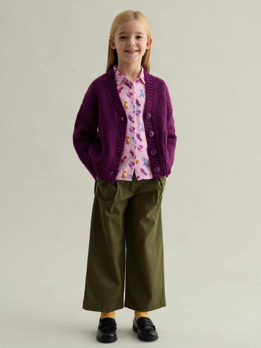 Wide-leg trousers in cotton and Lyocell_0