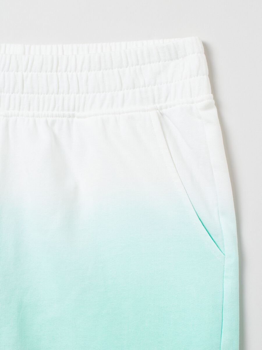 Cotton shorts with dip-dye pattern_2