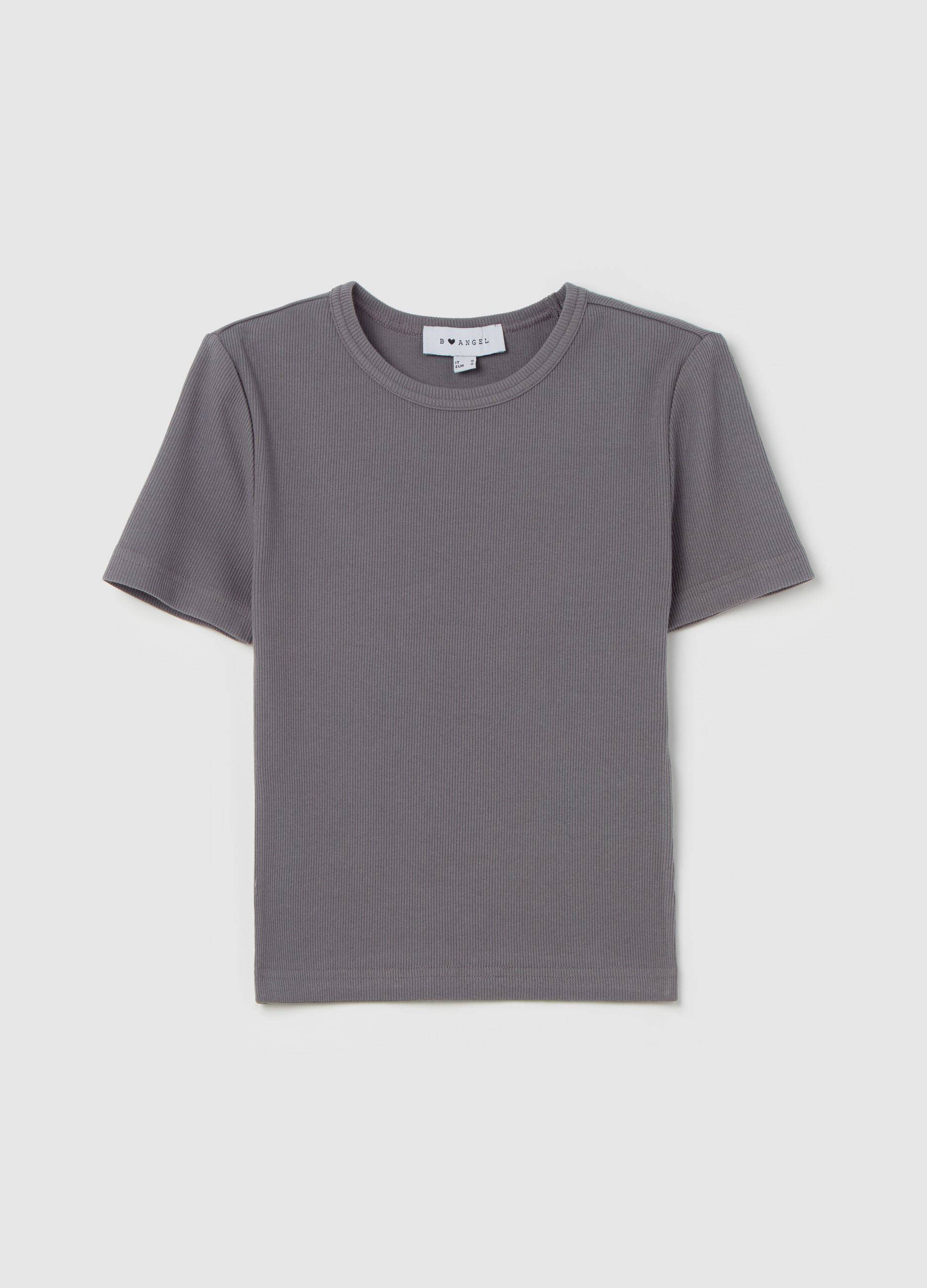 T-shirt in cotone stretch a costine