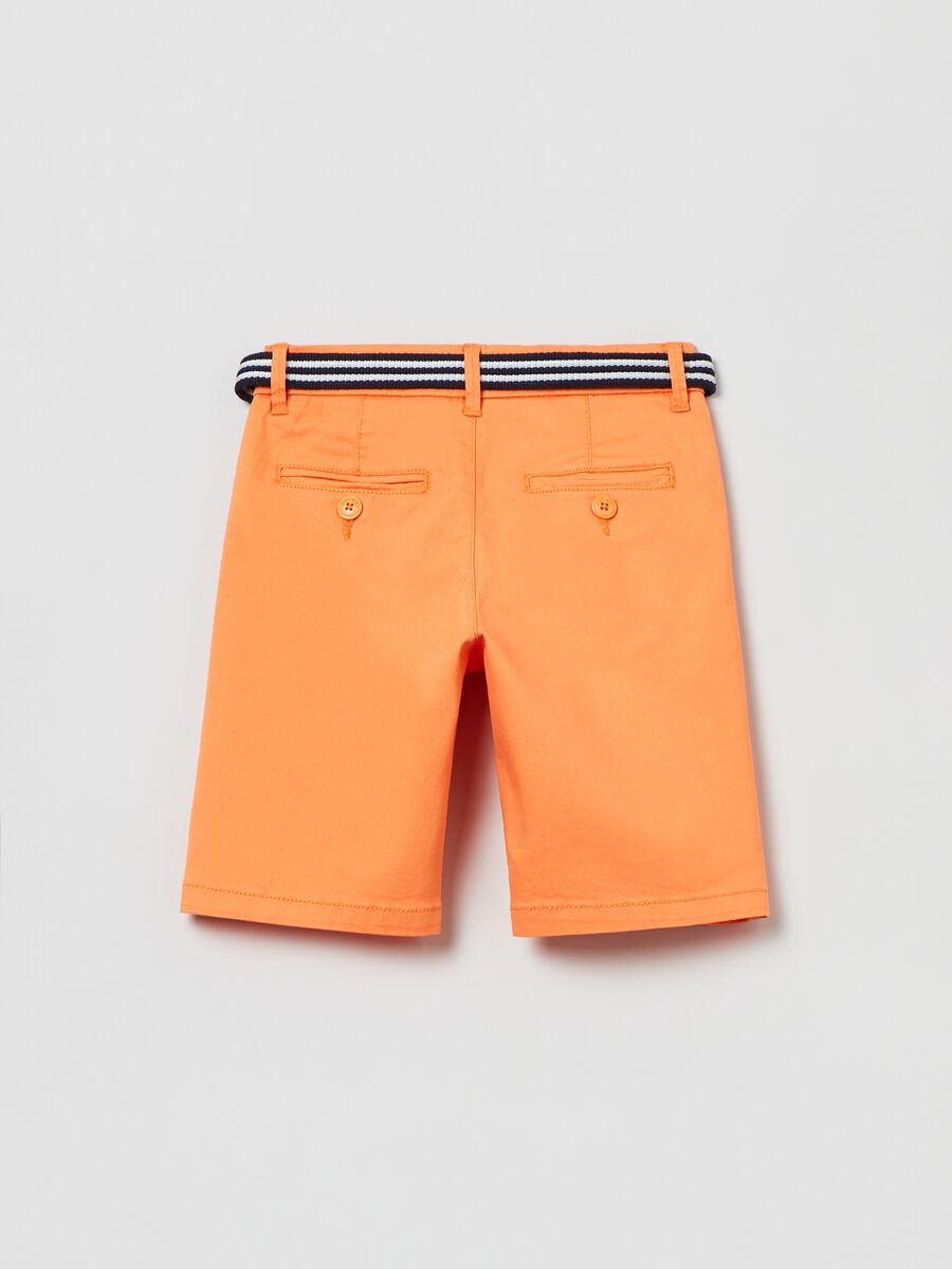 Stretch Bermuda shorts with belt_1