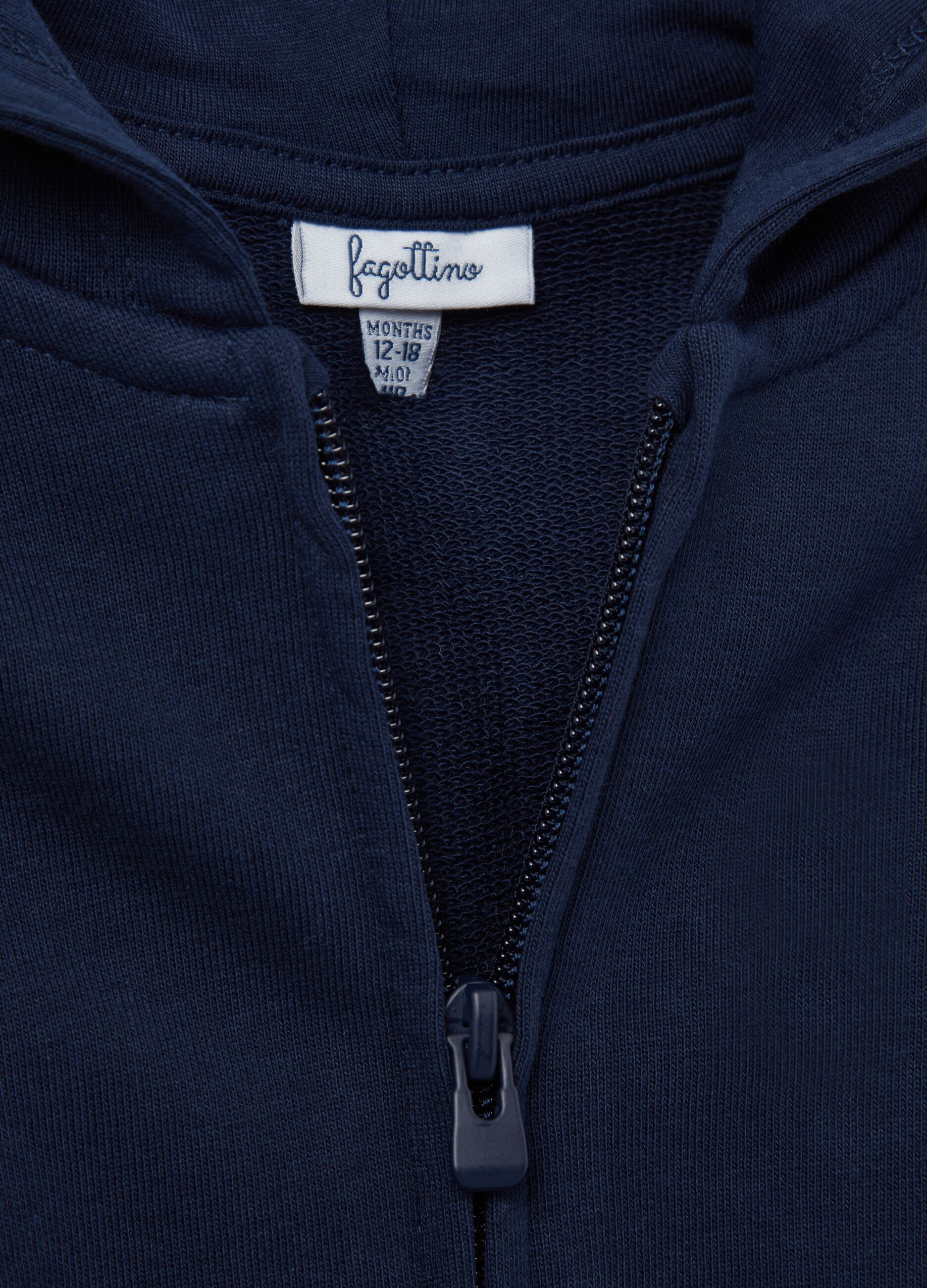 Full-zip sweatshirt in French terry with hood