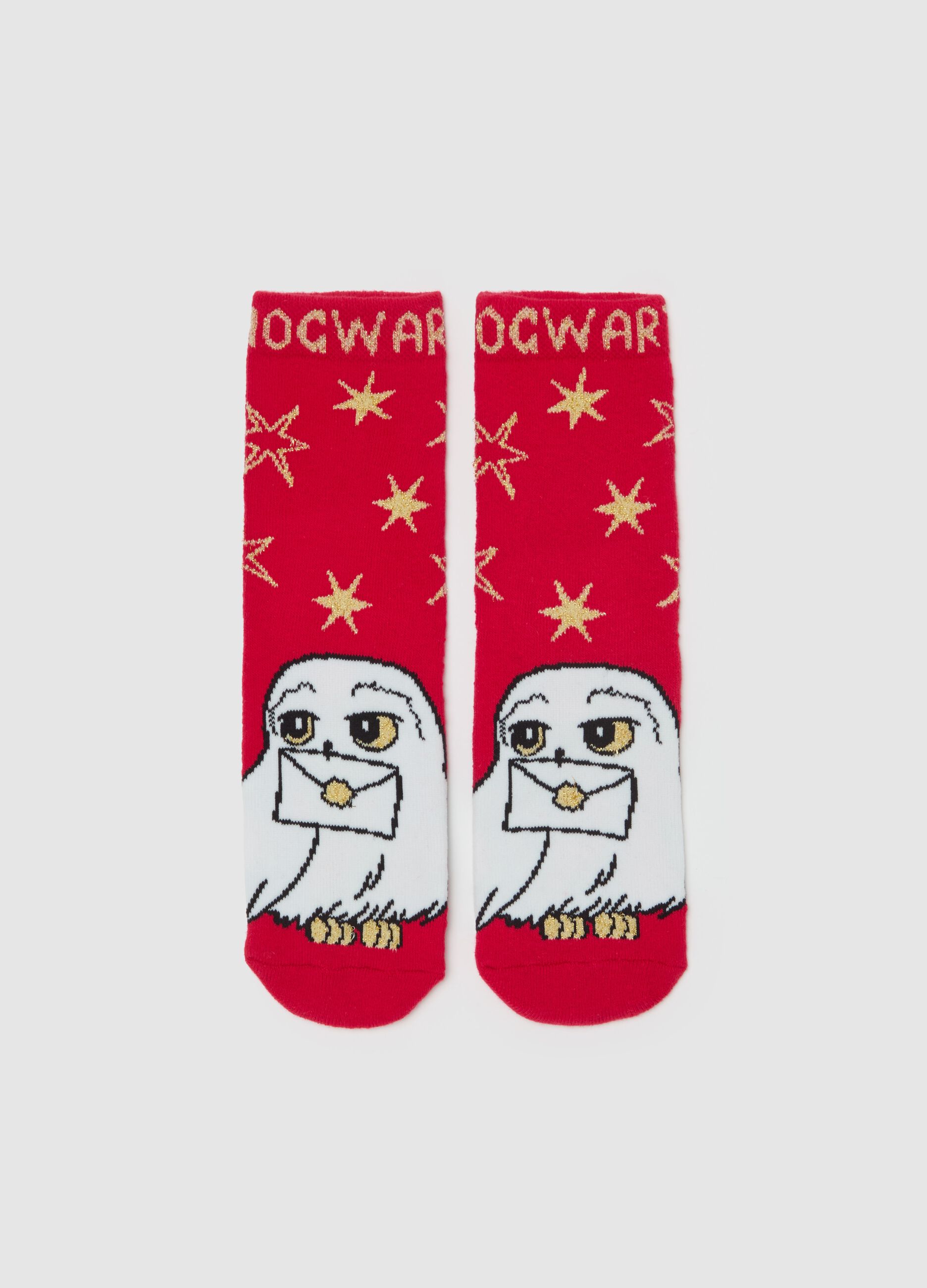 Slipper socks with Harry Potter Hedwig design