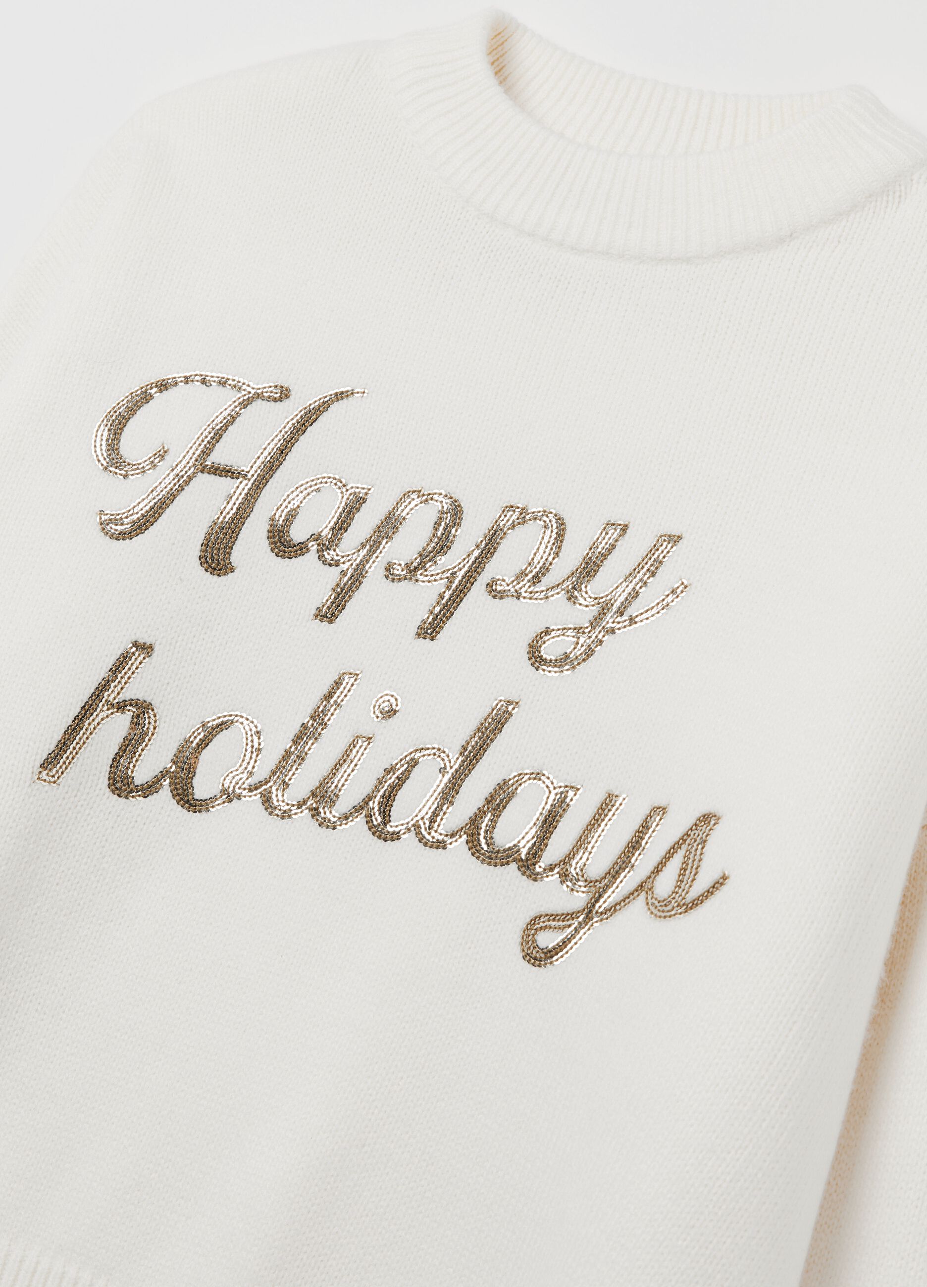 “Happy Holidays" Christmas Jumper with sequins